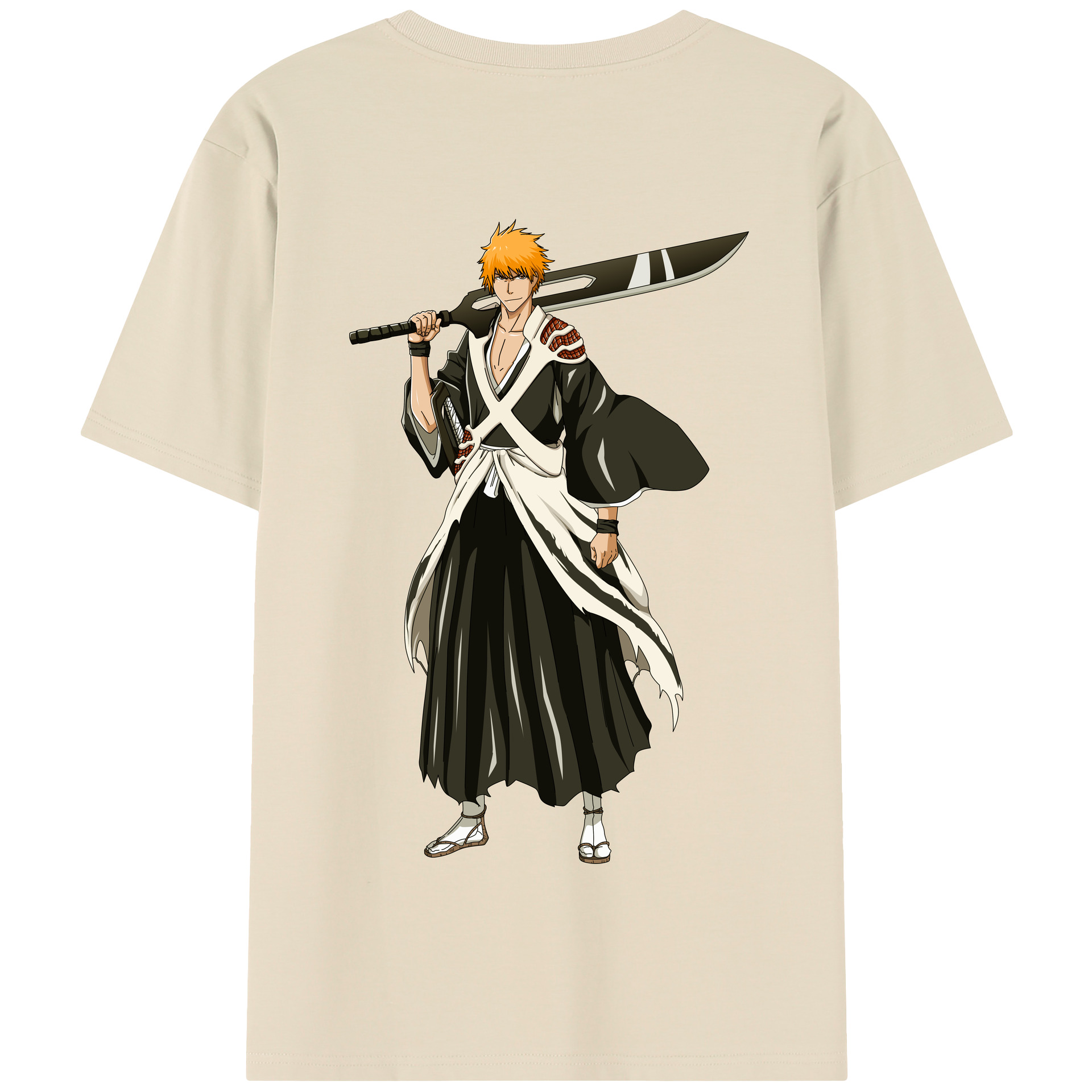 （画像用） ブリーチ 黒崎一護（くろさき いちご）BLEACH Kurosaki Ichigo 綿100％半袖Tシャツ（背面プリント）