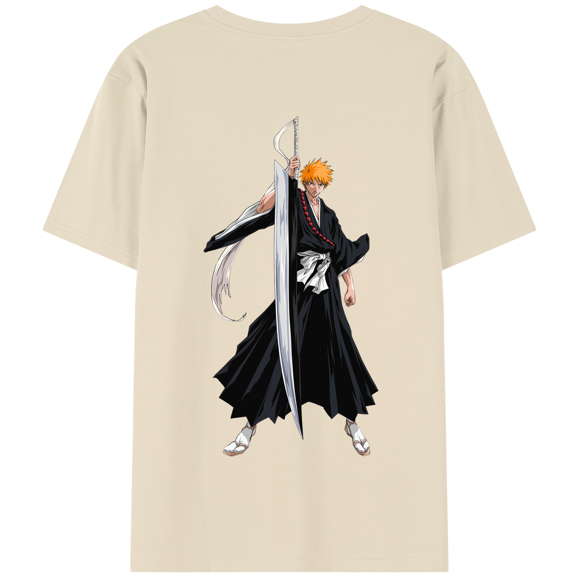 （画像用） ブリーチ 黒崎一護（くろさき いちご）BLEACH Kurosaki Ichigo 綿100％半袖Tシャツ（背面プリント）