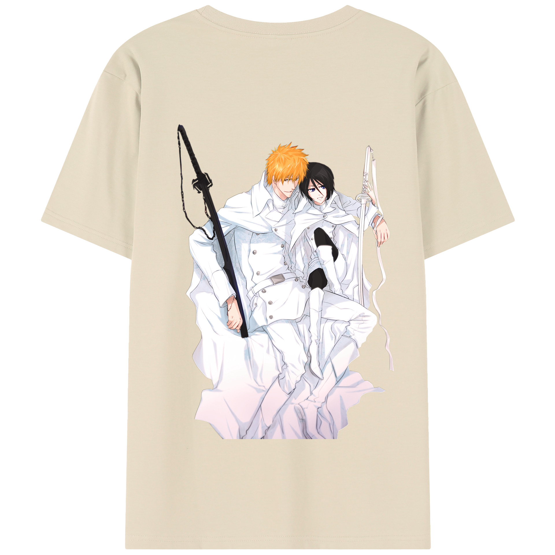 （画像用） ブリーチ 黒崎一護（くろさき いちご）BLEACH Kurosaki Ichigo 綿100％半袖Tシャツ（背面プリント）