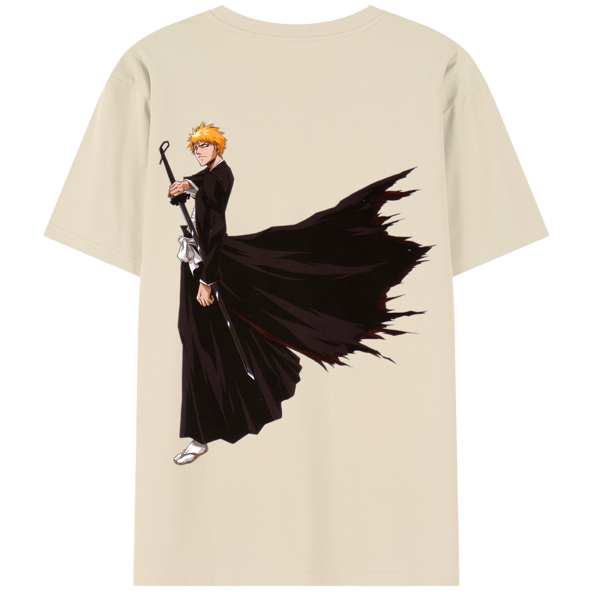 （画像用） ブリーチ 黒崎一護（くろさき いちご）BLEACH Kurosaki Ichigo 綿100％半袖Tシャツ（背面プリント）