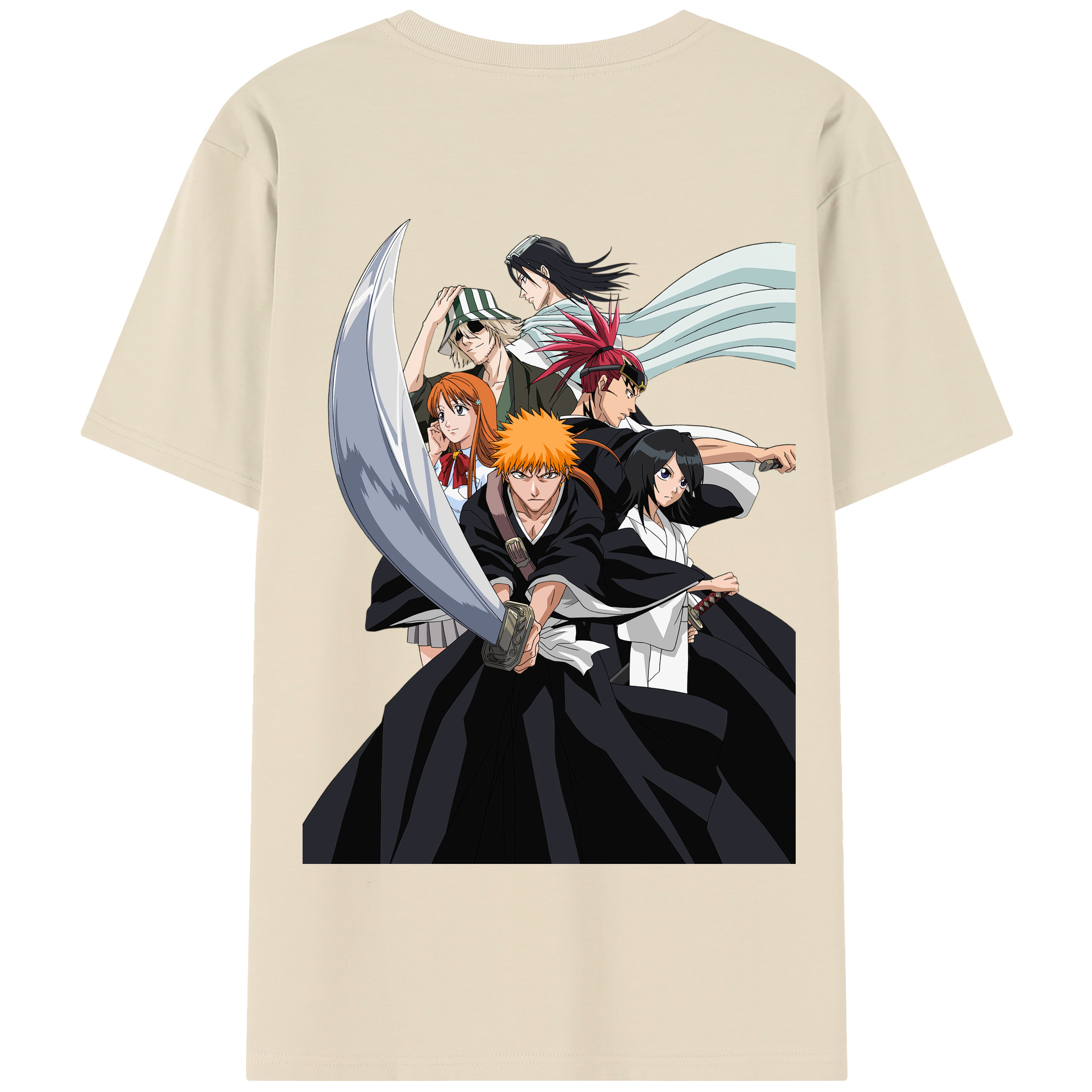 （画像用） ブリーチ 黒崎一護（くろさき いちご）BLEACH Kurosaki Ichigo 綿100％半袖Tシャツ（背面プリント）