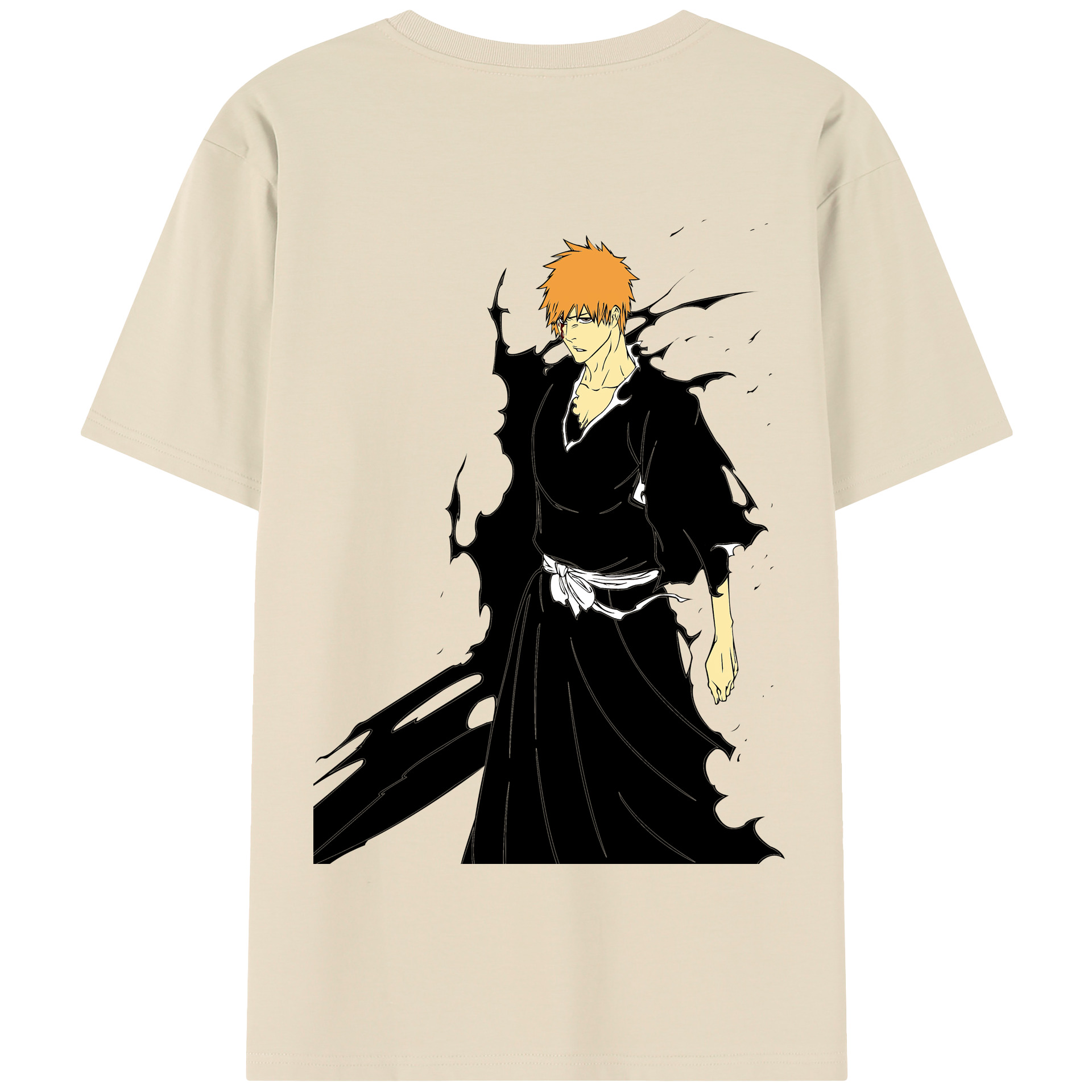（画像用） ブリーチ 黒崎一護（くろさき いちご）BLEACH Kurosaki Ichigo 綿100％半袖Tシャツ（背面プリント）