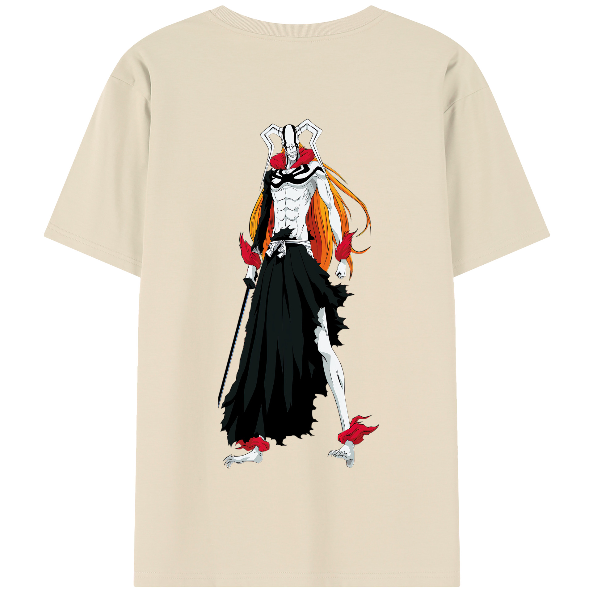 （画像用） ブリーチ 黒崎一護（くろさき いちご）BLEACH Kurosaki Ichigo 綿100％半袖Tシャツ（背面プリント）