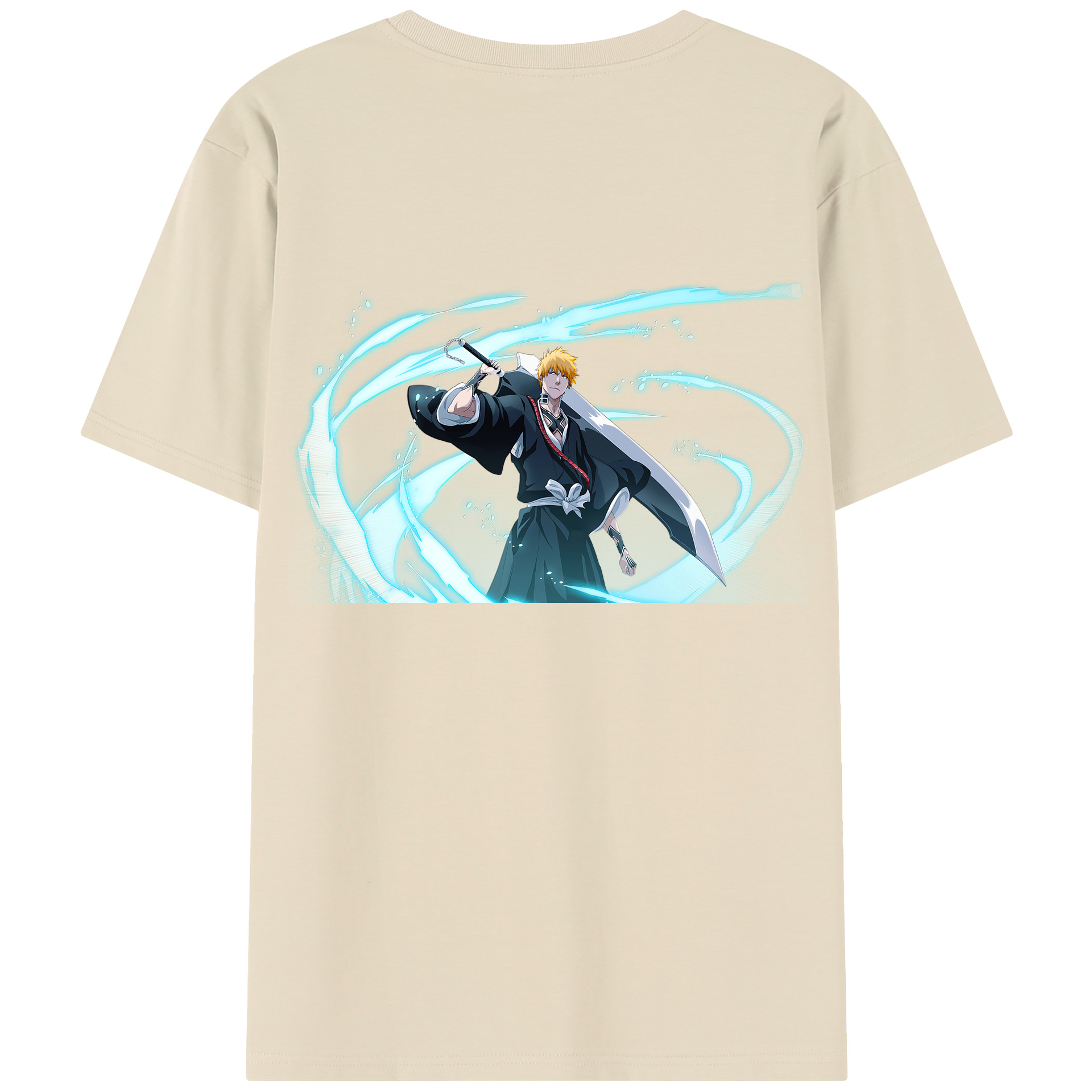 （画像用） ブリーチ 黒崎一護（くろさき いちご）BLEACH Kurosaki Ichigo 綿100％半袖Tシャツ（背面プリント）