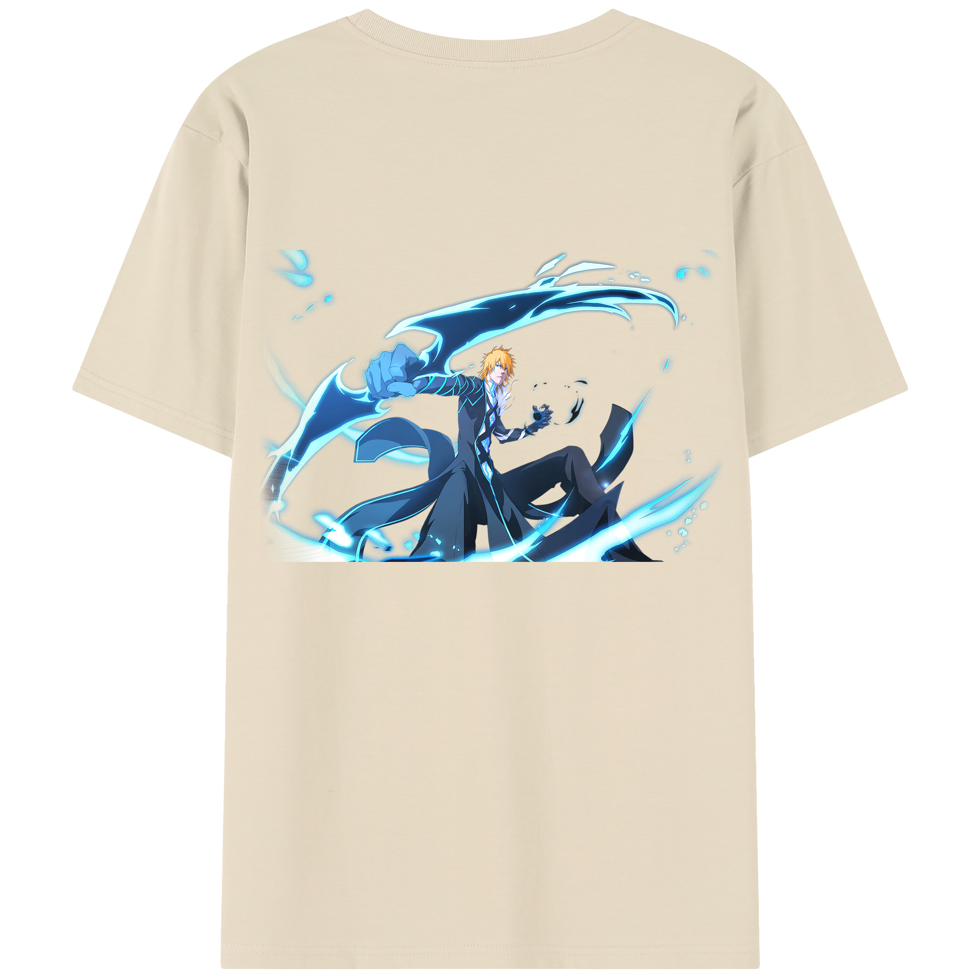 （画像用） ブリーチ 黒崎一護（くろさき いちご）BLEACH Kurosaki Ichigo 綿100％半袖Tシャツ（背面プリント）