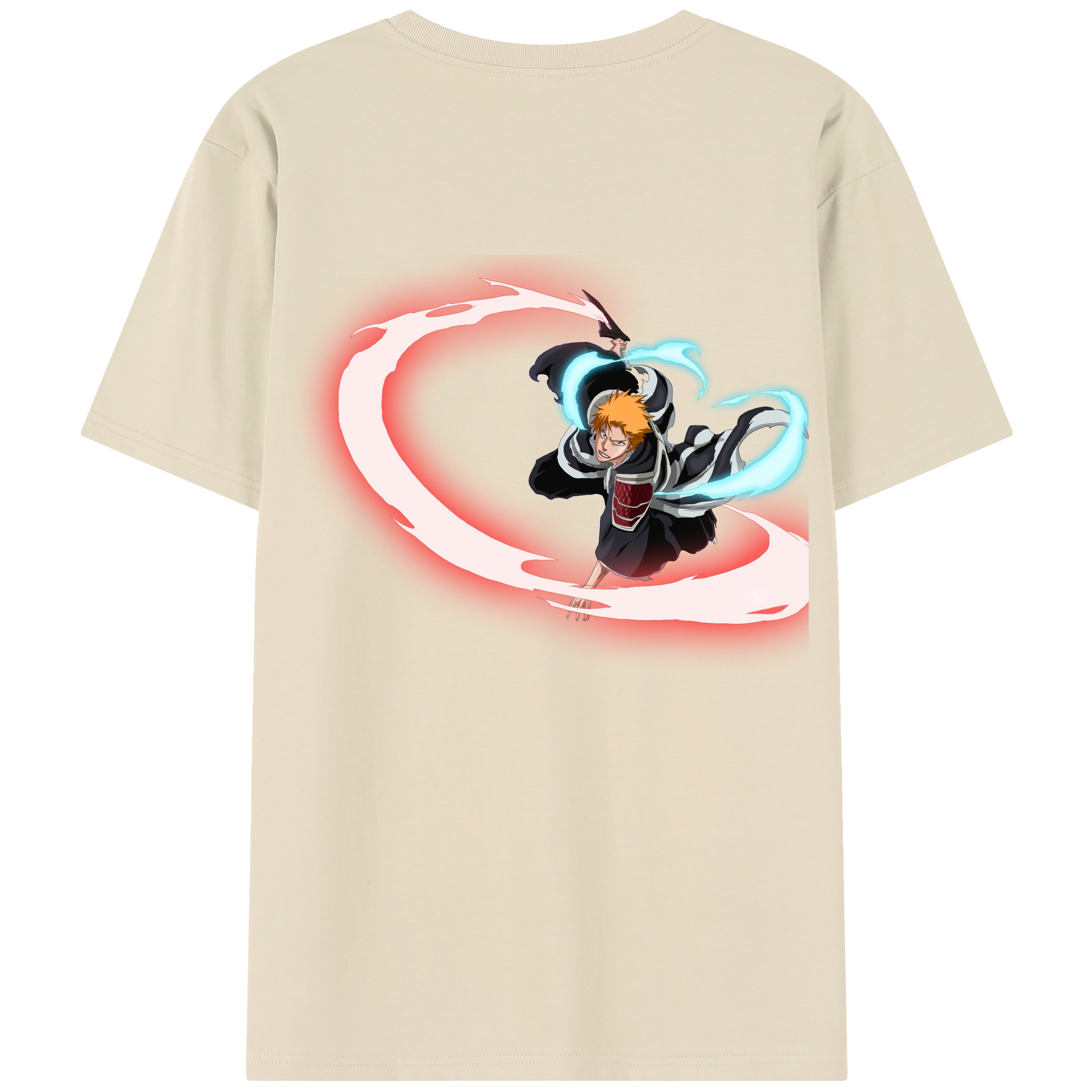 （画像用） ブリーチ 黒崎一護（くろさき いちご）BLEACH Kurosaki Ichigo 綿100％半袖Tシャツ（背面プリント）