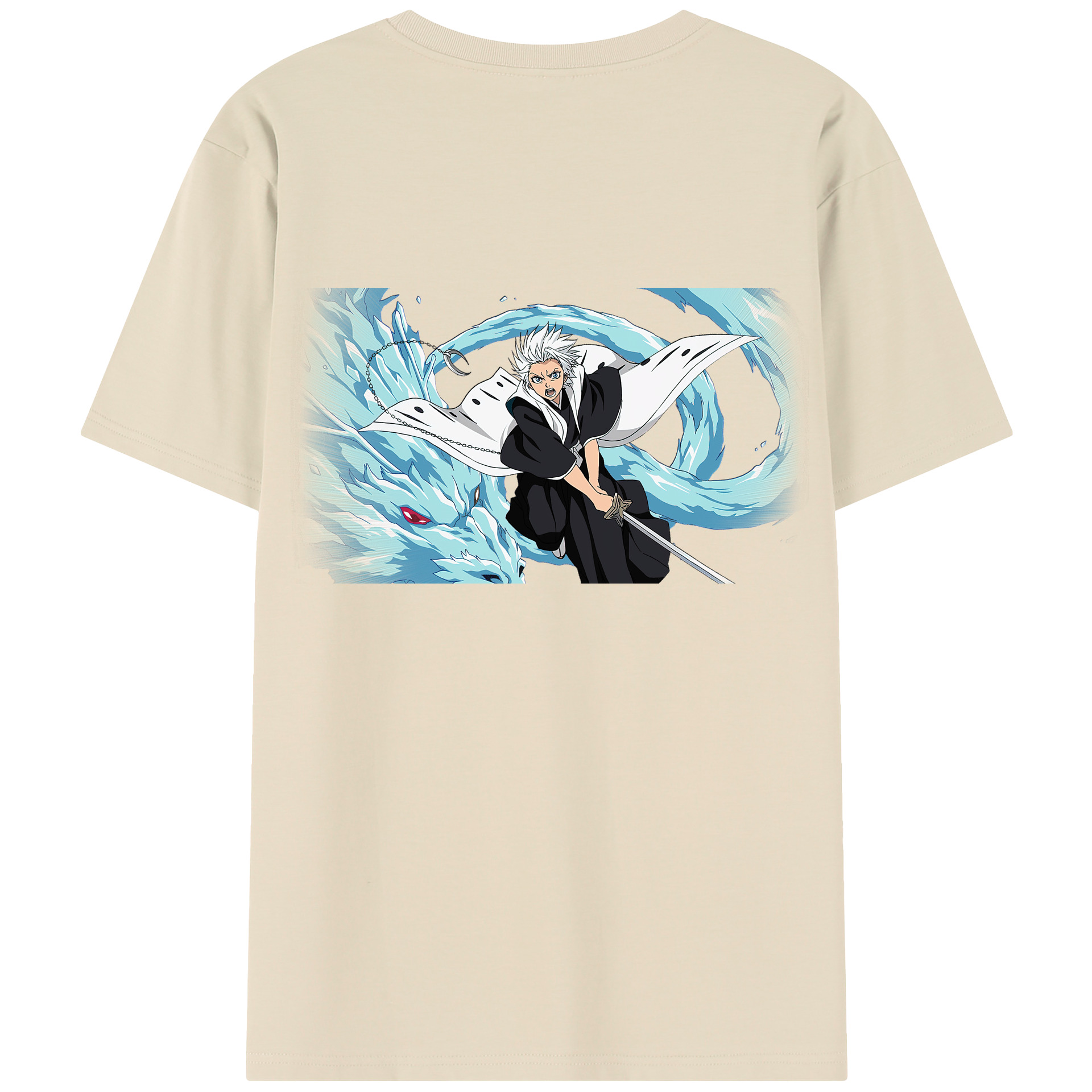 （画像用） ブリーチ 日番谷冬獅郎（ひつがや とうしろう） BLEACH Hitsugaya Toushirou 綿100％半袖Tシャツ（背面プリント）