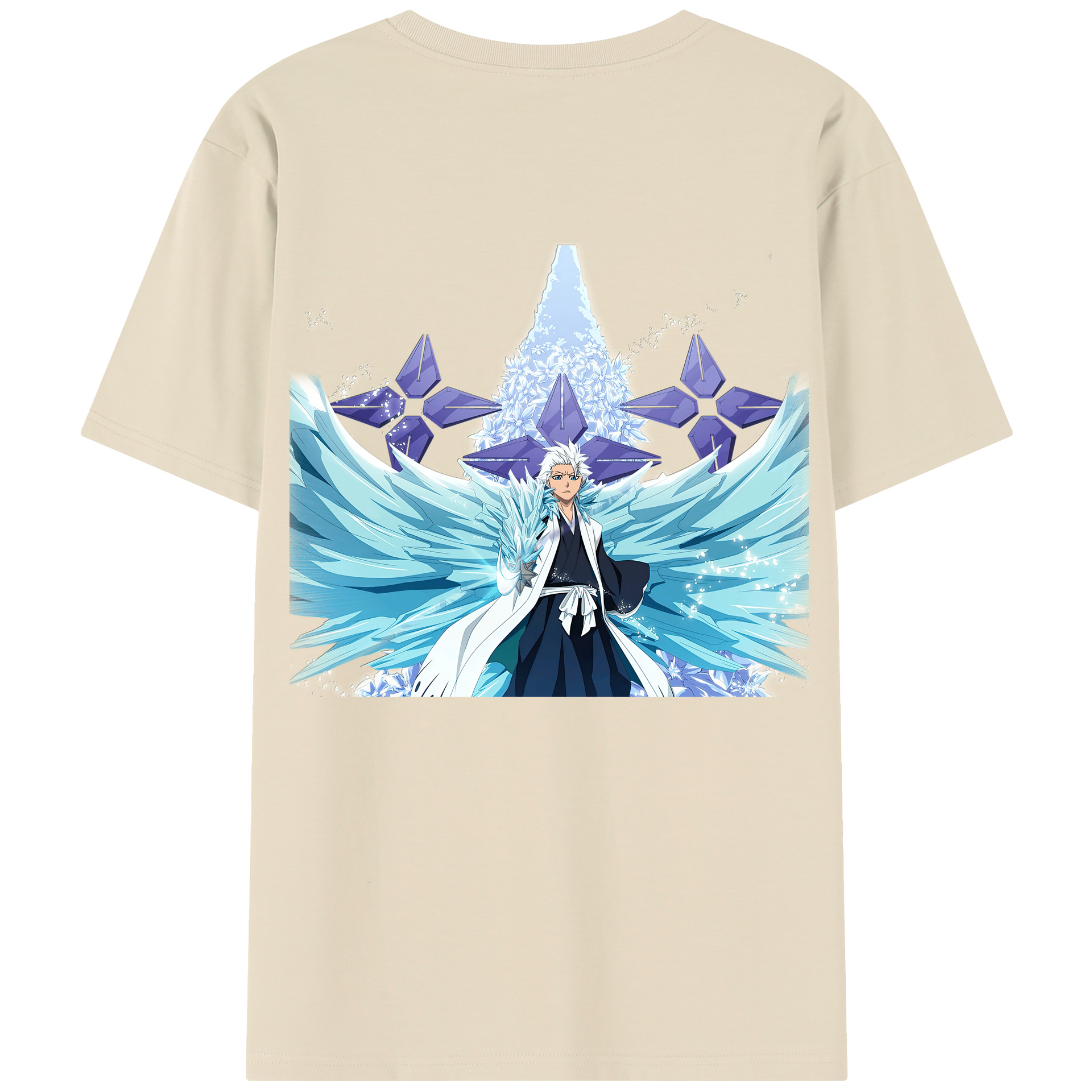 （画像用） ブリーチ 日番谷冬獅郎（ひつがや とうしろう） BLEACH Hitsugaya Toushirou 綿100％半袖Tシャツ（背面プリント）