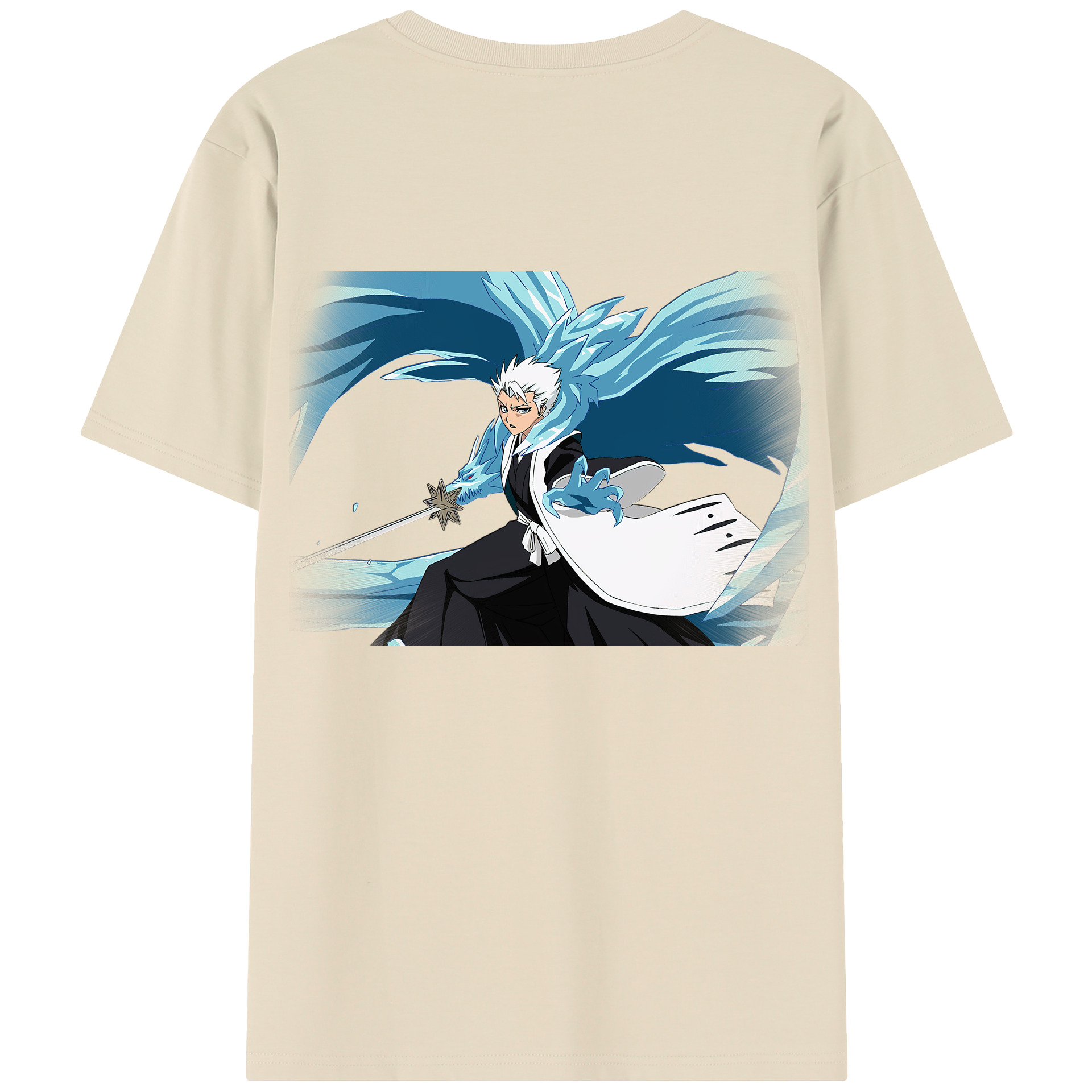 （画像用） ブリーチ 日番谷冬獅郎（ひつがや とうしろう） BLEACH Hitsugaya Toushirou 綿100％半袖Tシャツ（背面プリント）