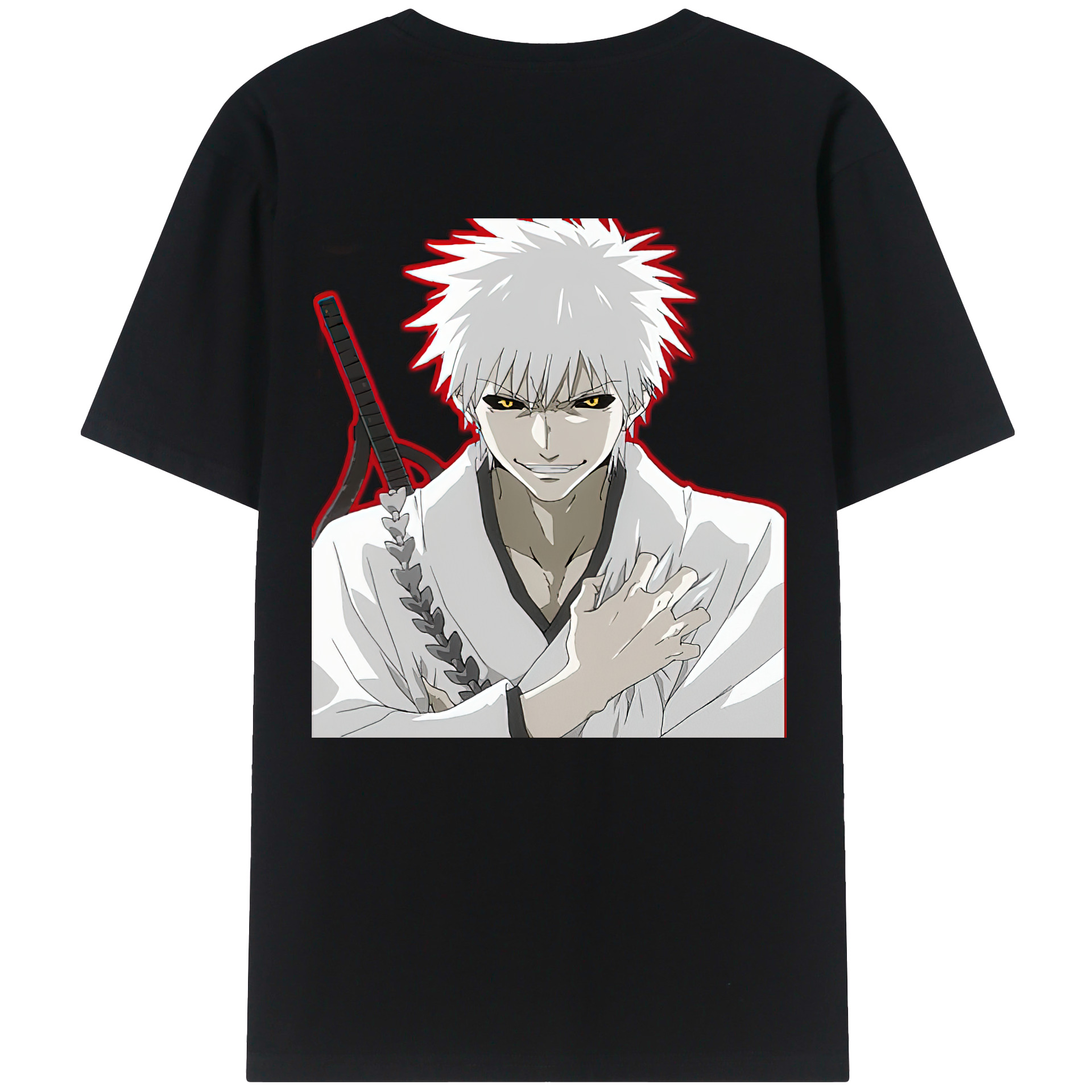（画像用） ブリーチ 黒崎一護（くろさき いちご）BLEACH Kurosaki Ichigo 綿100％半袖Tシャツ（背面プリント）