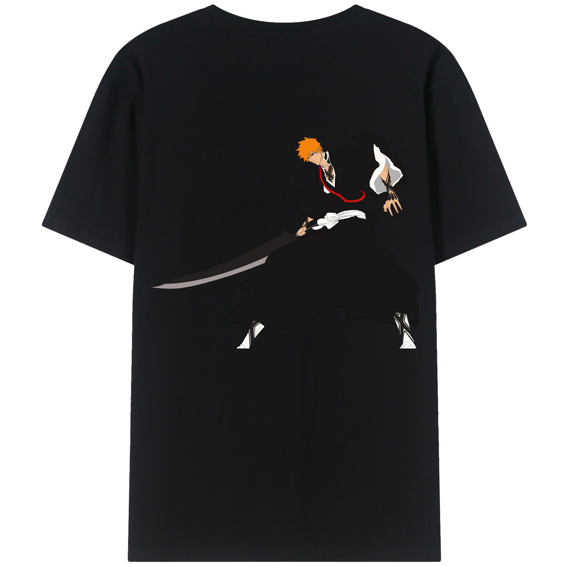 （画像用） ブリーチ 黒崎一護（くろさき いちご）BLEACH Kurosaki Ichigo 綿100％半袖Tシャツ（背面プリント）