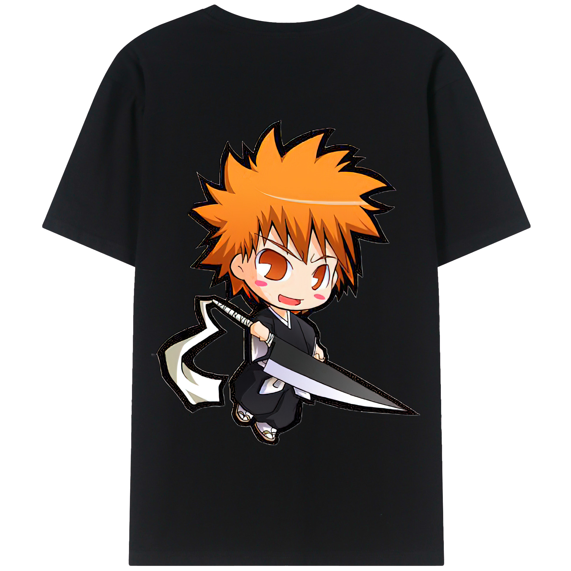 （画像用） ブリーチ 黒崎一護（くろさき いちご）BLEACH Kurosaki Ichigo 綿100％半袖Tシャツ（背面プリント）