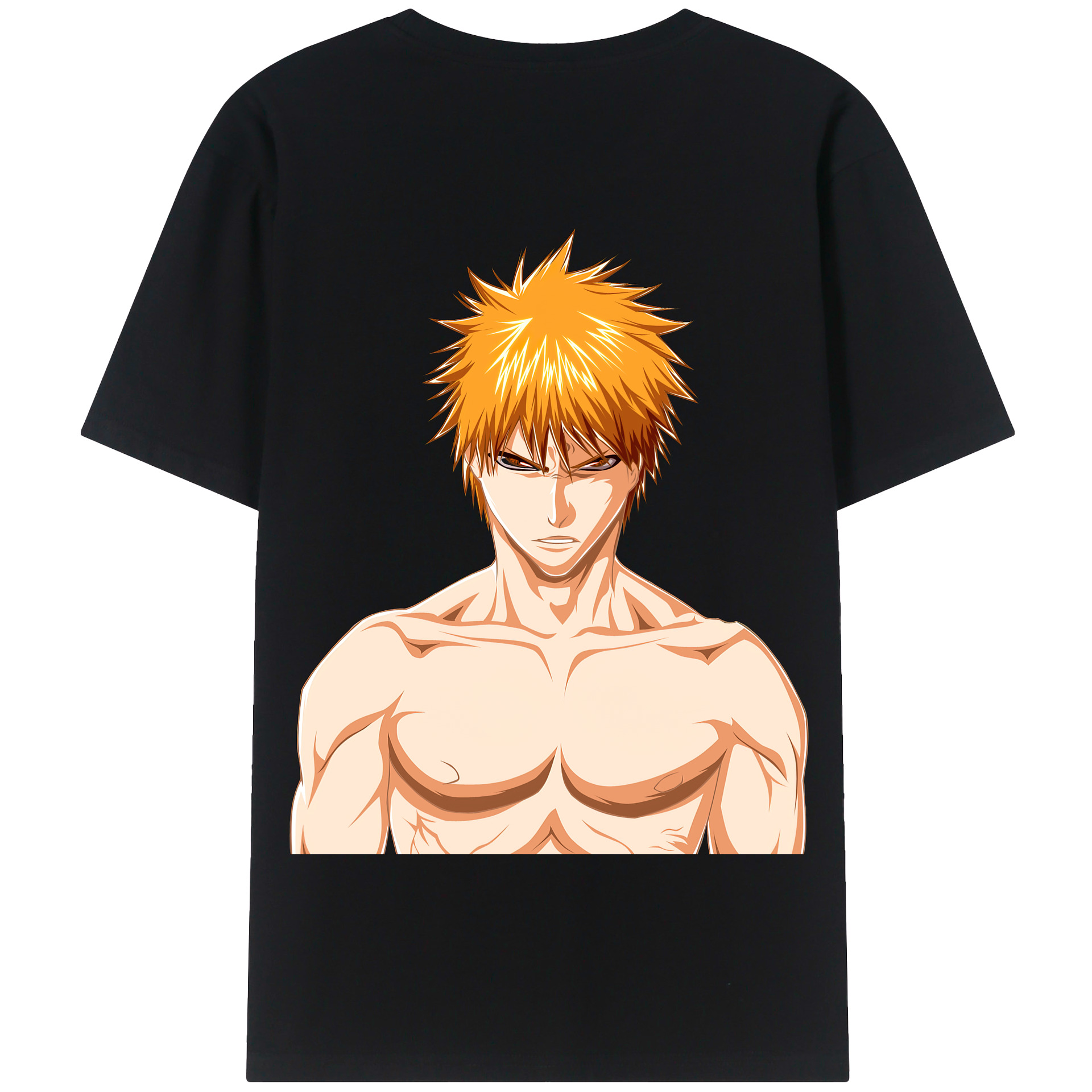 （画像用） ブリーチ 黒崎一護（くろさき いちご）BLEACH Kurosaki Ichigo 綿100％半袖Tシャツ（背面プリント）