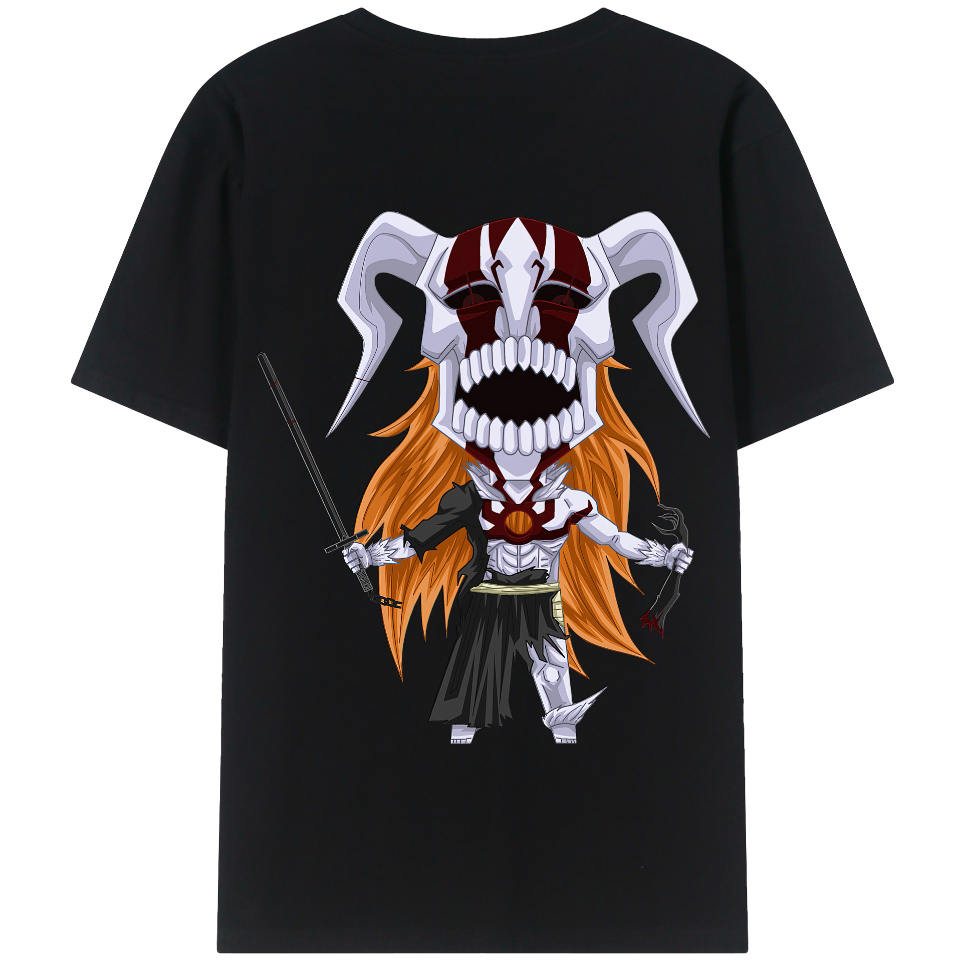 （画像用） ブリーチ 黒崎一護（くろさき いちご）BLEACH Kurosaki Ichigo 綿100％半袖Tシャツ（背面プリント）