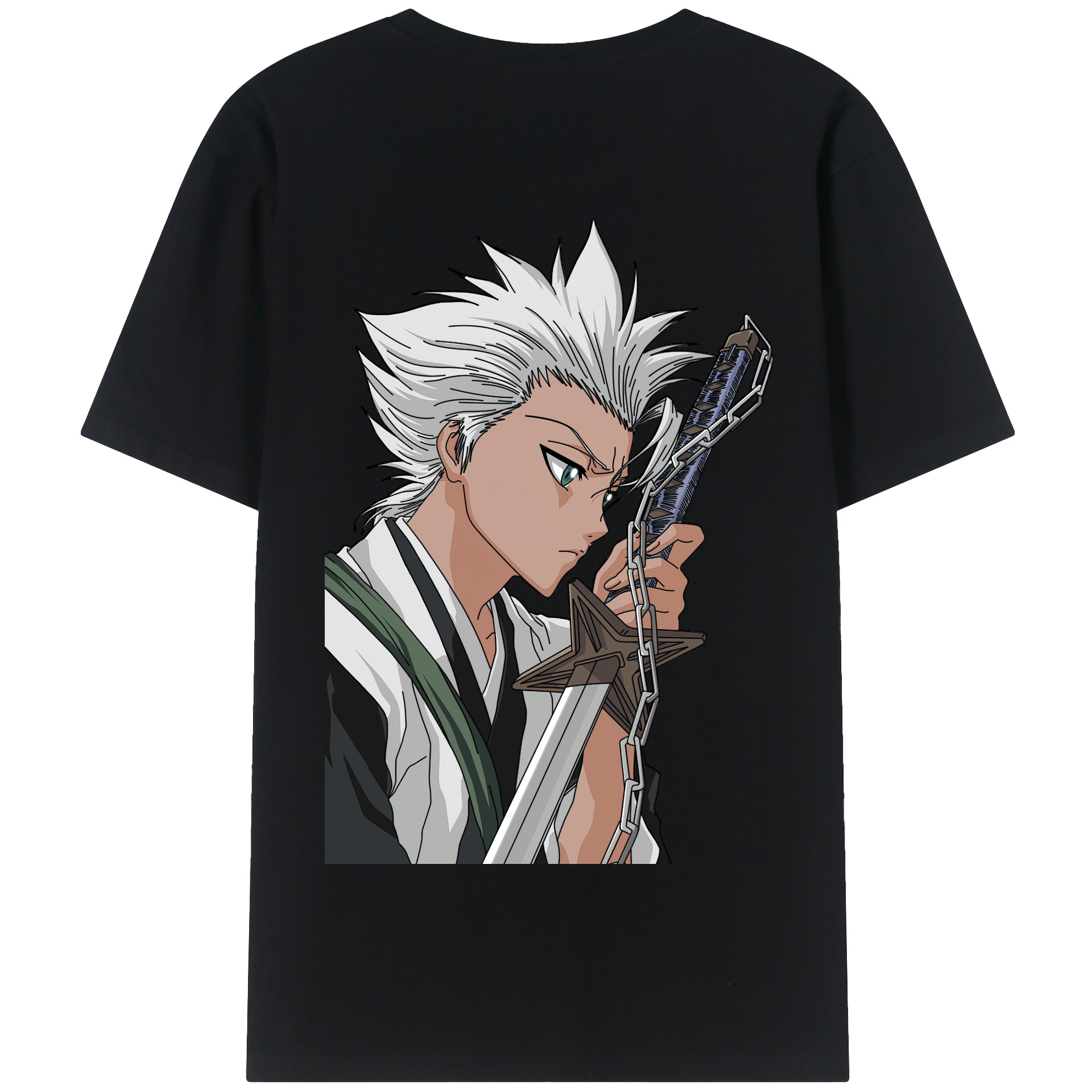 （画像用） ブリーチ 日番谷冬獅郎（ひつがや とうしろう） BLEACH Hitsugaya Toushirou 綿100％半袖Tシャツ（背面プリント）