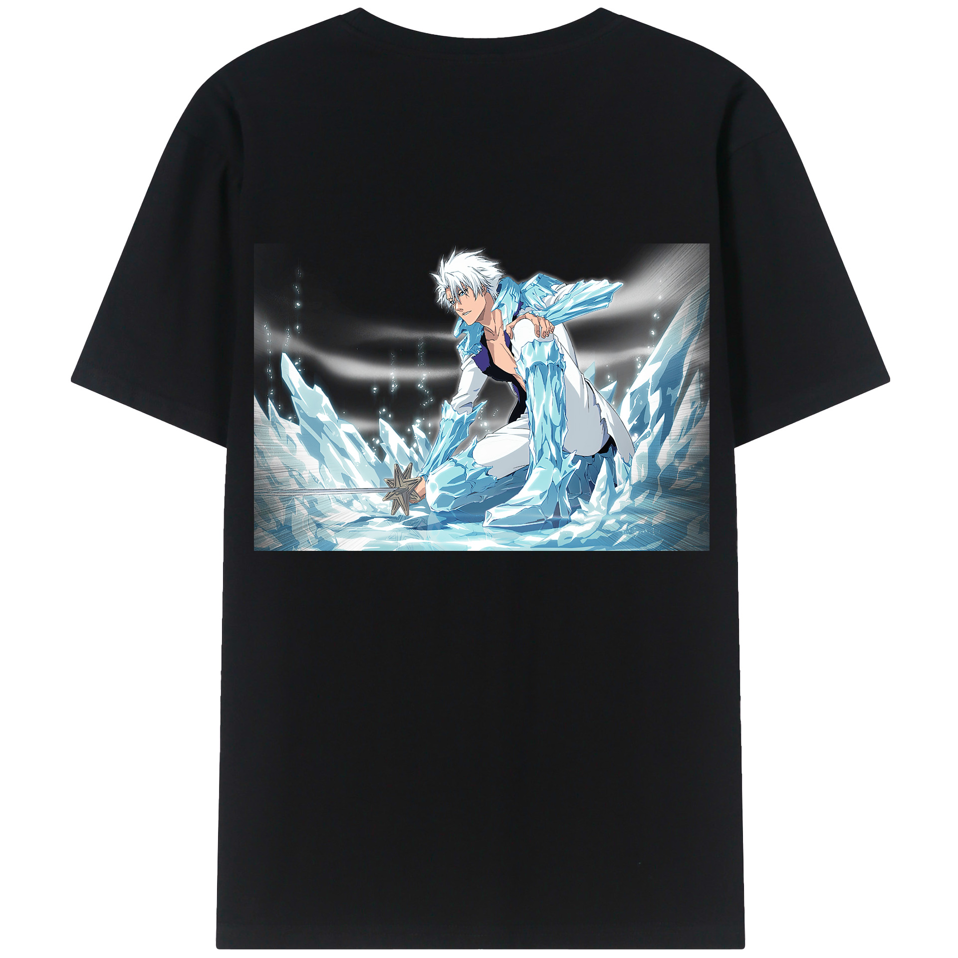 （画像用） ブリーチ 日番谷冬獅郎（ひつがや とうしろう） BLEACH Hitsugaya Toushirou 綿100％半袖Tシャツ（背面プリント）