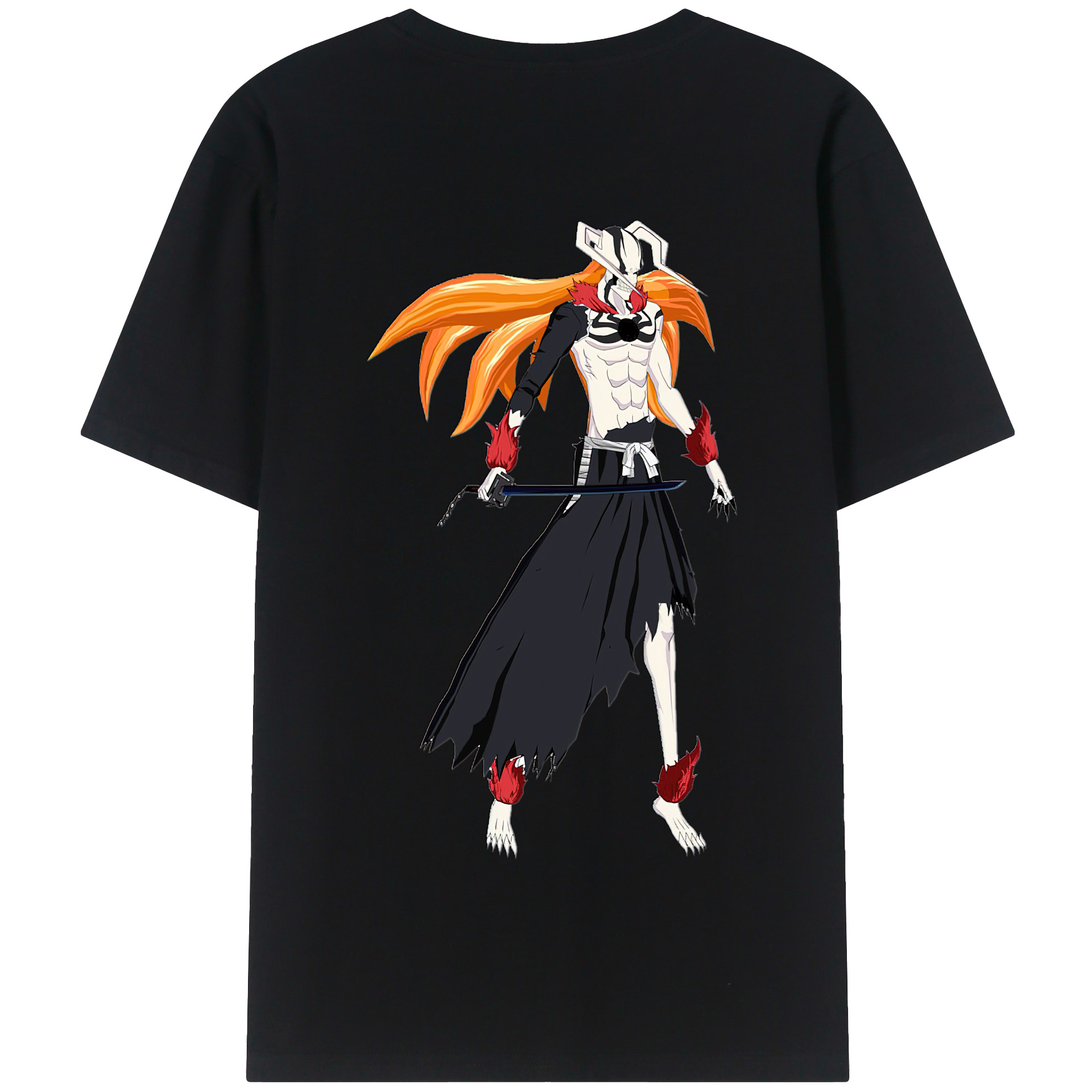 （画像用） ブリーチ 黒崎一護（くろさき いちご）BLEACH Kurosaki Ichigo 綿100％半袖Tシャツ（背面プリント）