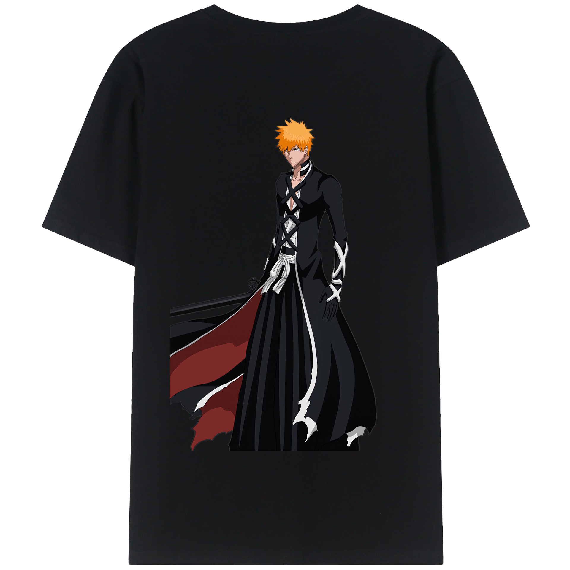 （画像用） ブリーチ 黒崎一護（くろさき いちご）BLEACH Kurosaki Ichigo 綿100％半袖Tシャツ（背面プリント）
