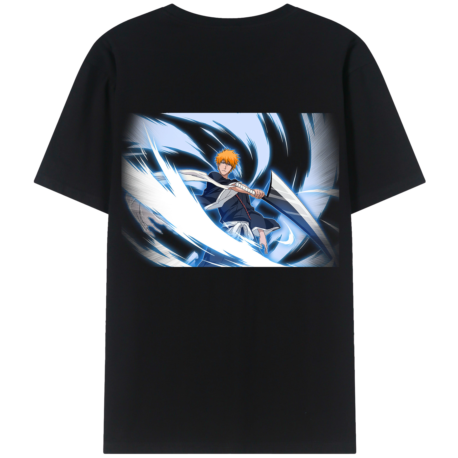 （画像用） ブリーチ 黒崎一護（くろさき いちご）BLEACH Kurosaki Ichigo 綿100％半袖Tシャツ（背面プリント）