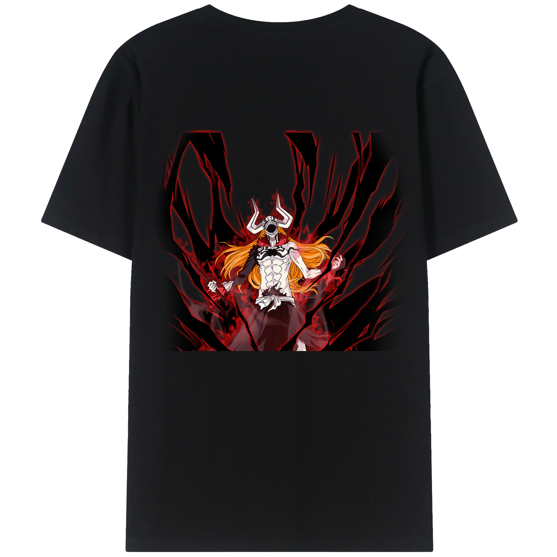 （画像用） ブリーチ 黒崎一護（くろさき いちご）BLEACH Kurosaki Ichigo 綿100％半袖Tシャツ（背面プリント）