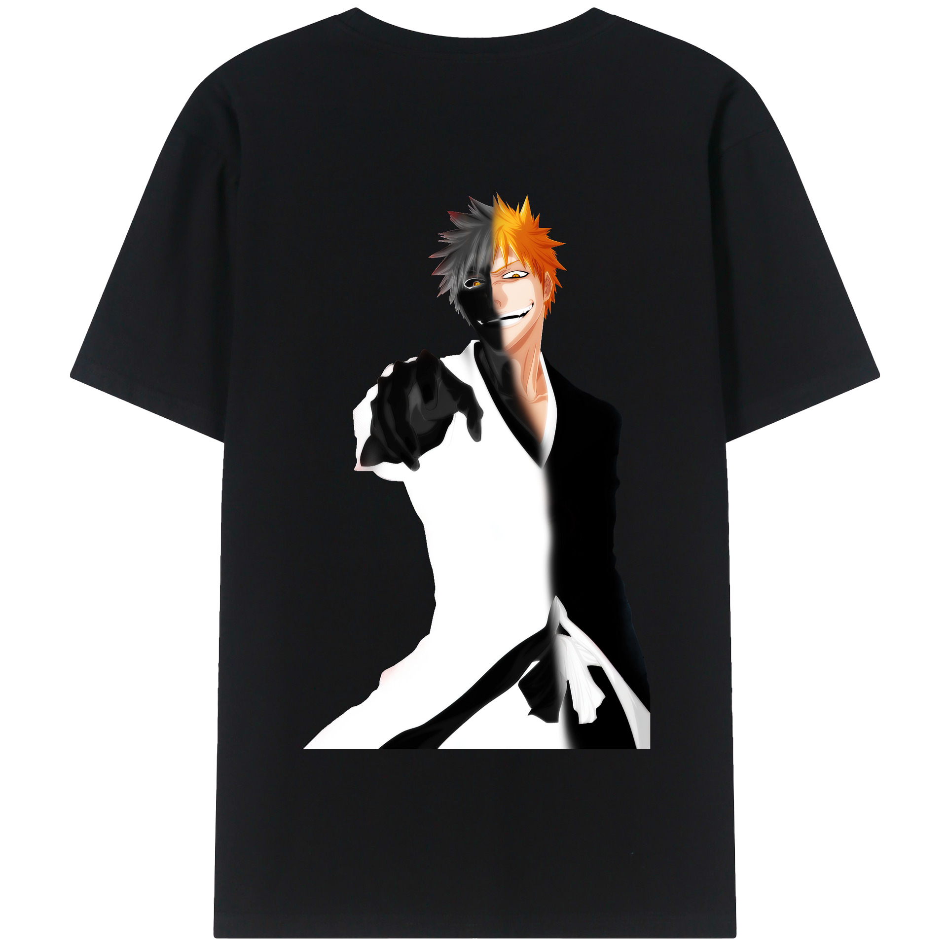 （画像用） ブリーチ 黒崎一護（くろさき いちご）BLEACH Kurosaki Ichigo 綿100％半袖Tシャツ（背面プリント）