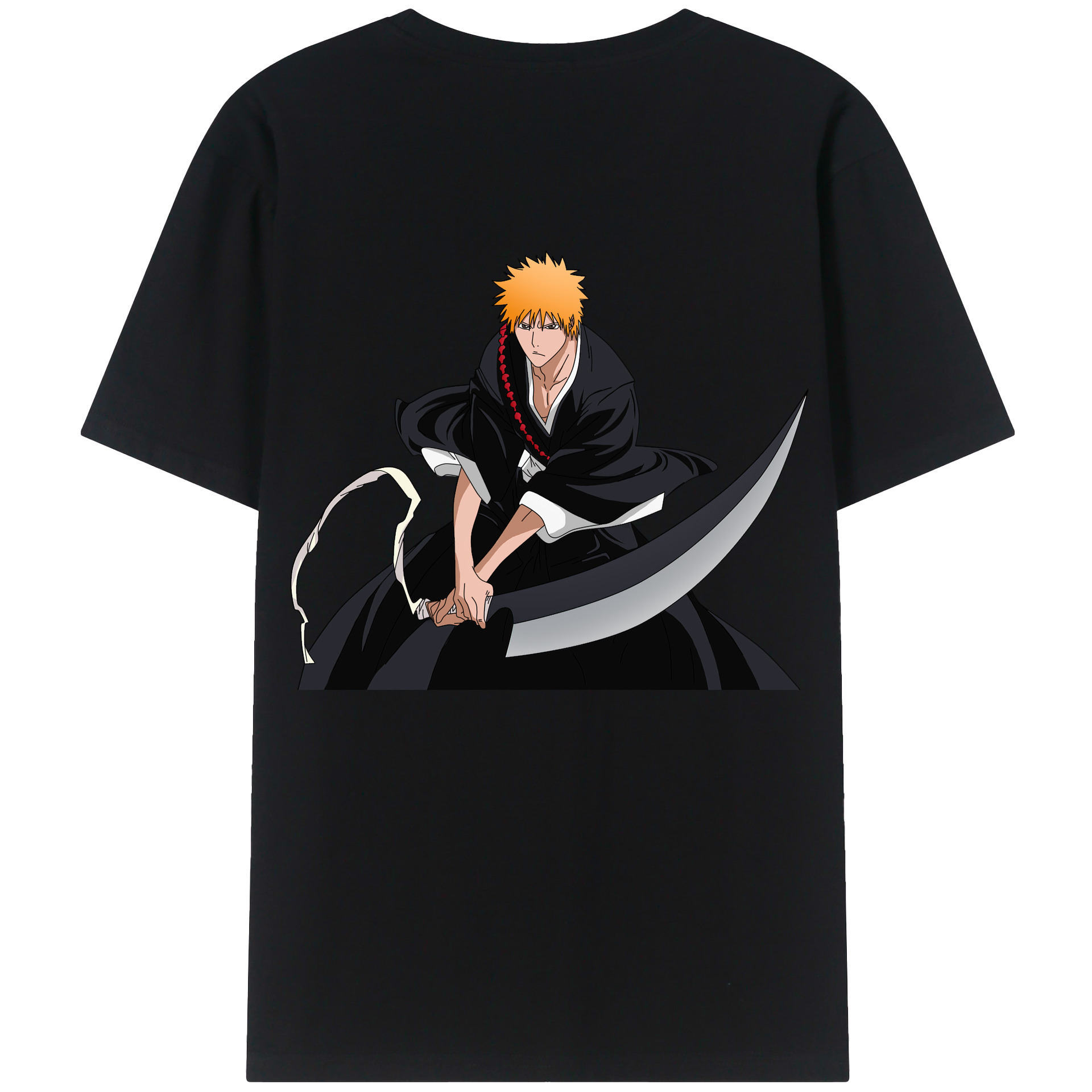 （画像用） ブリーチ 黒崎一護（くろさき いちご）BLEACH Kurosaki Ichigo 綿100％半袖Tシャツ（背面プリント）