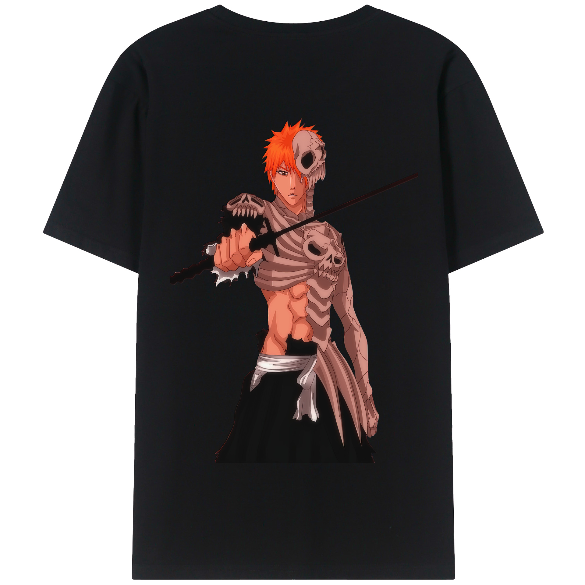 （画像用） ブリーチ 黒崎一護（くろさき いちご）BLEACH Kurosaki Ichigo 綿100％半袖Tシャツ（背面プリント）