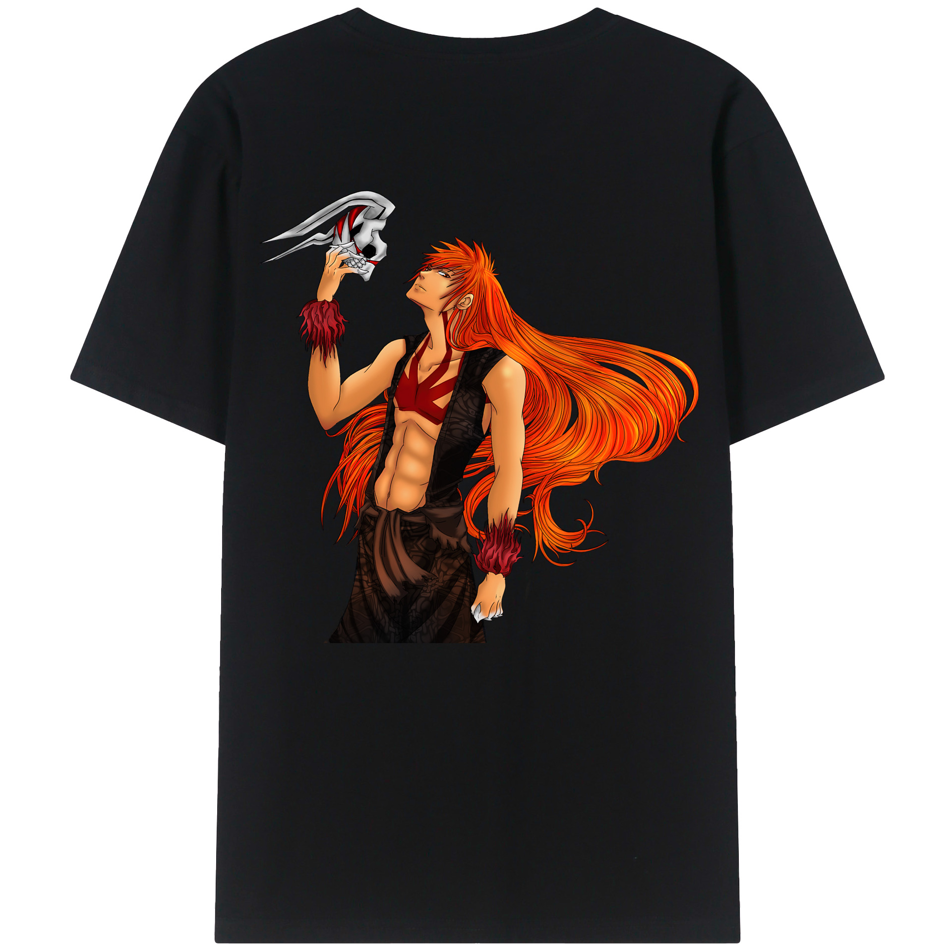 （画像用） ブリーチ 黒崎一護（くろさき いちご）BLEACH Kurosaki Ichigo 綿100％半袖Tシャツ（背面プリント）
