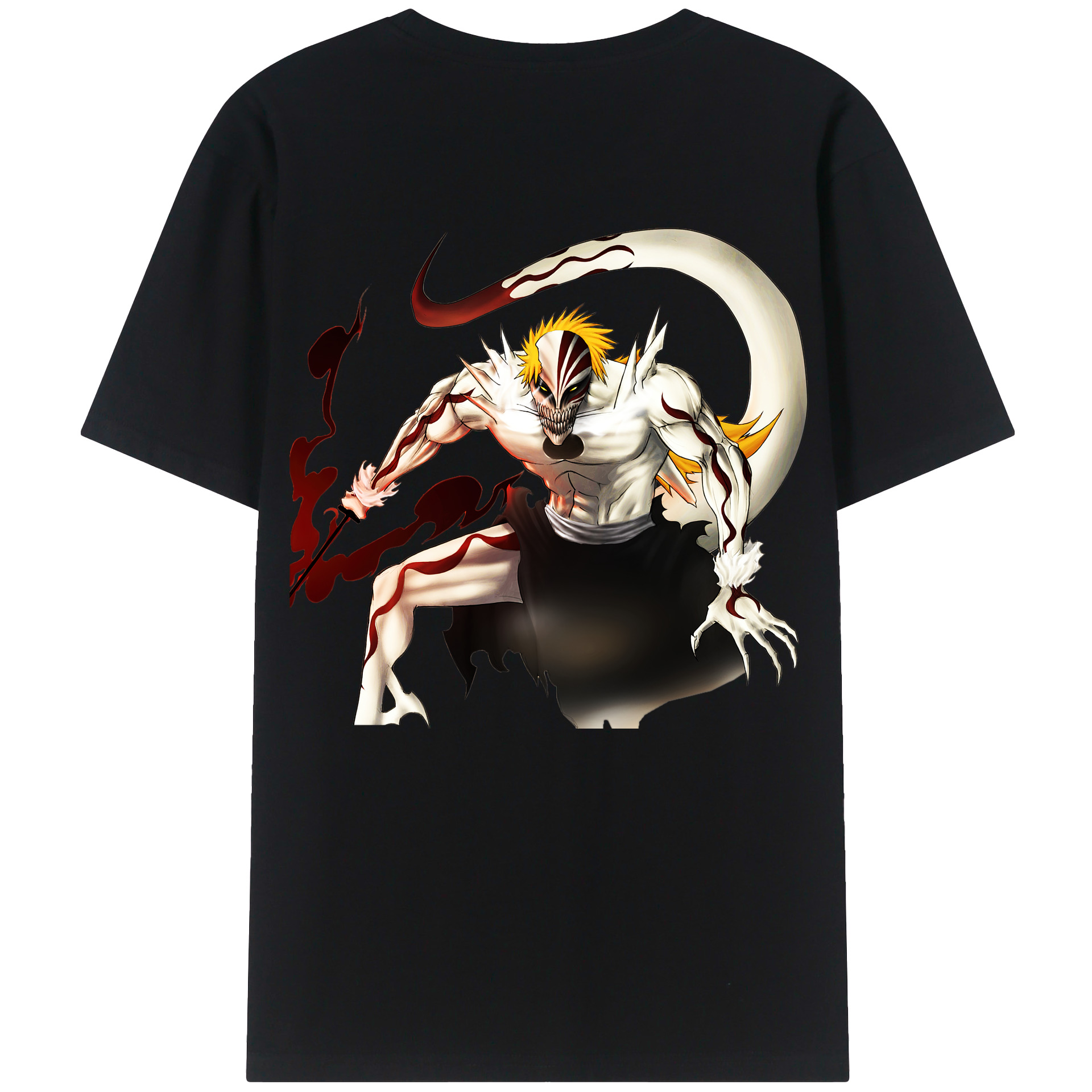 （画像用） ブリーチ 黒崎一護（くろさき いちご）BLEACH Kurosaki Ichigo 綿100％半袖Tシャツ（背面プリント）