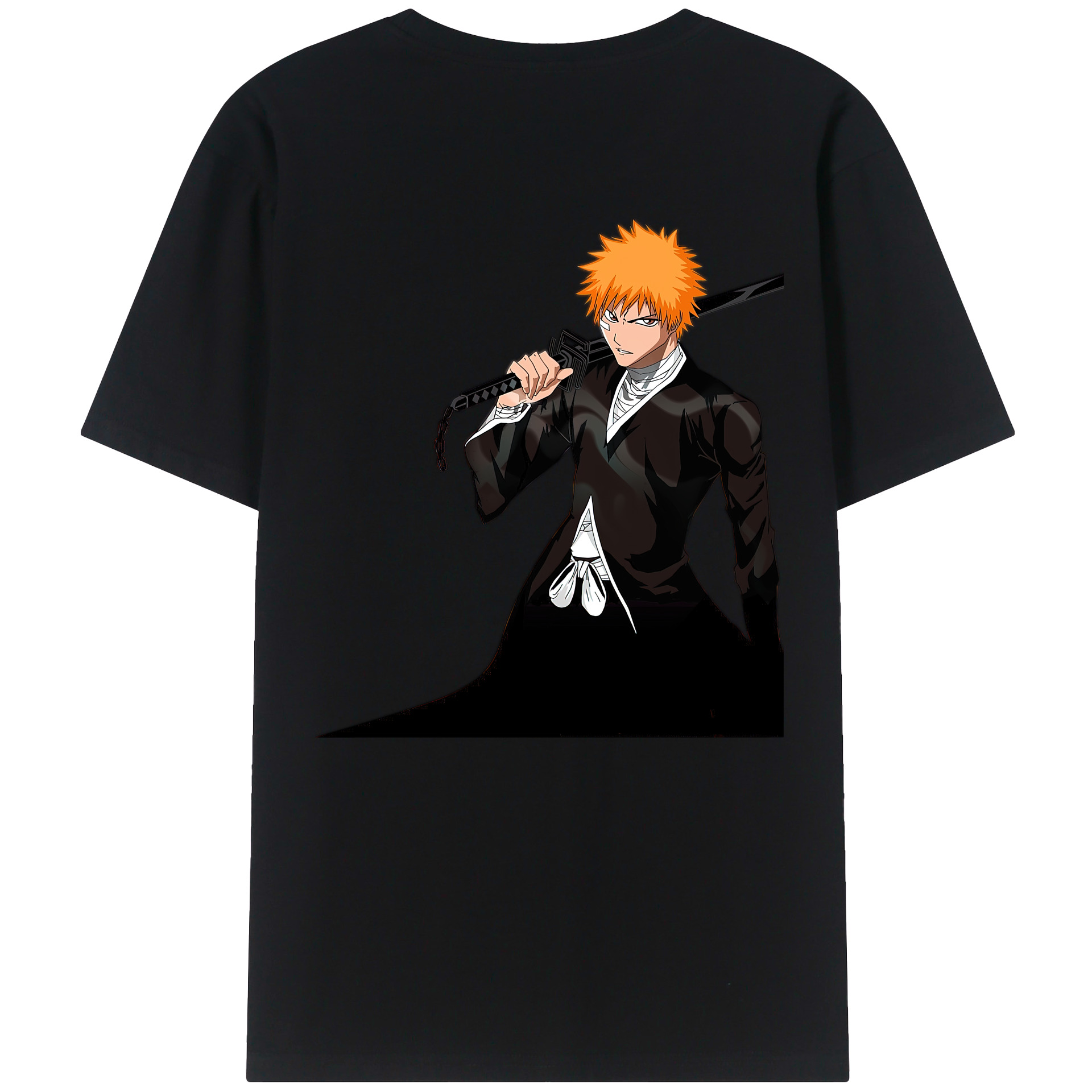 （画像用） ブリーチ 黒崎一護（くろさき いちご）BLEACH Kurosaki Ichigo 綿100％半袖Tシャツ（背面プリント）