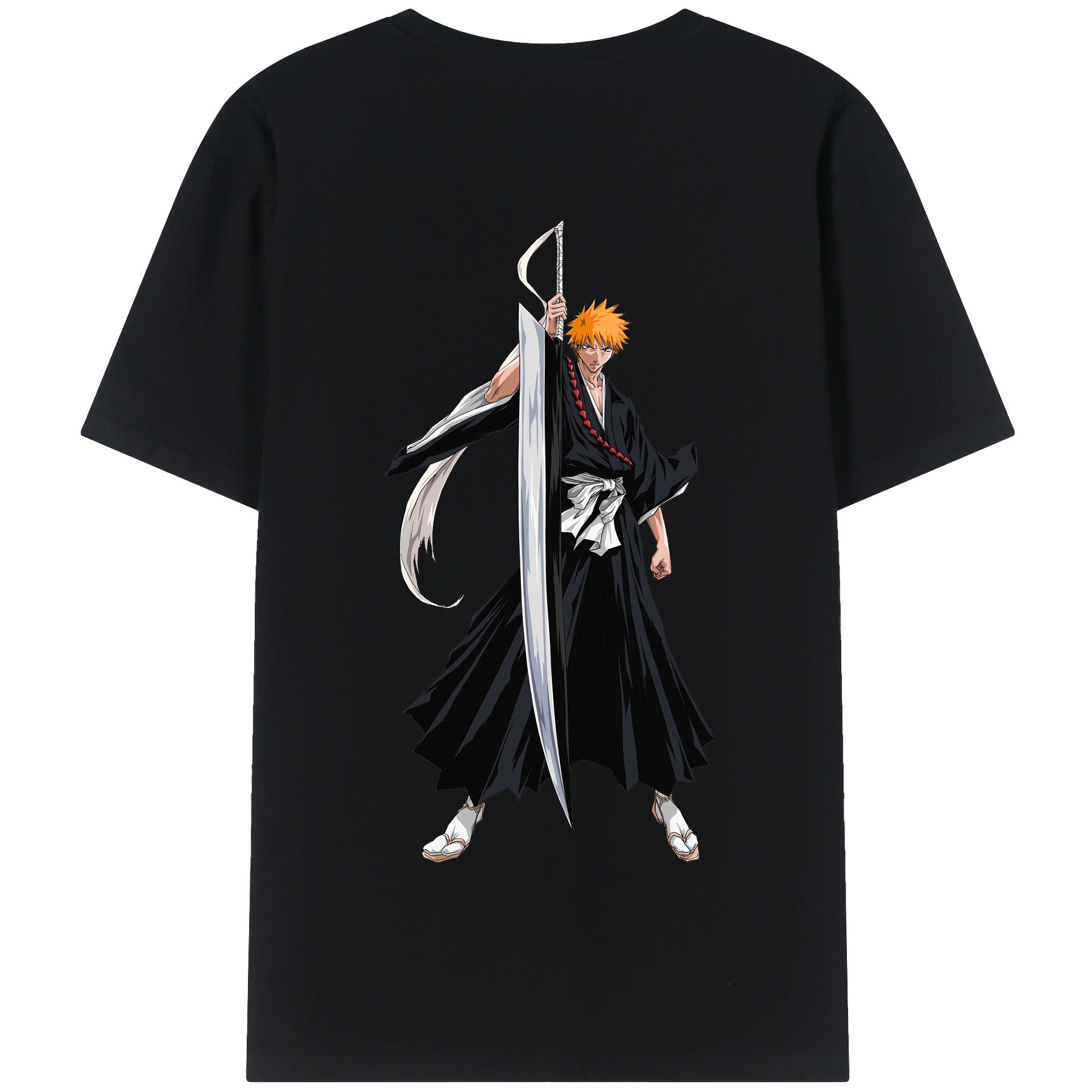 （画像用） ブリーチ 黒崎一護（くろさき いちご）BLEACH Kurosaki Ichigo 綿100％半袖Tシャツ（背面プリント）