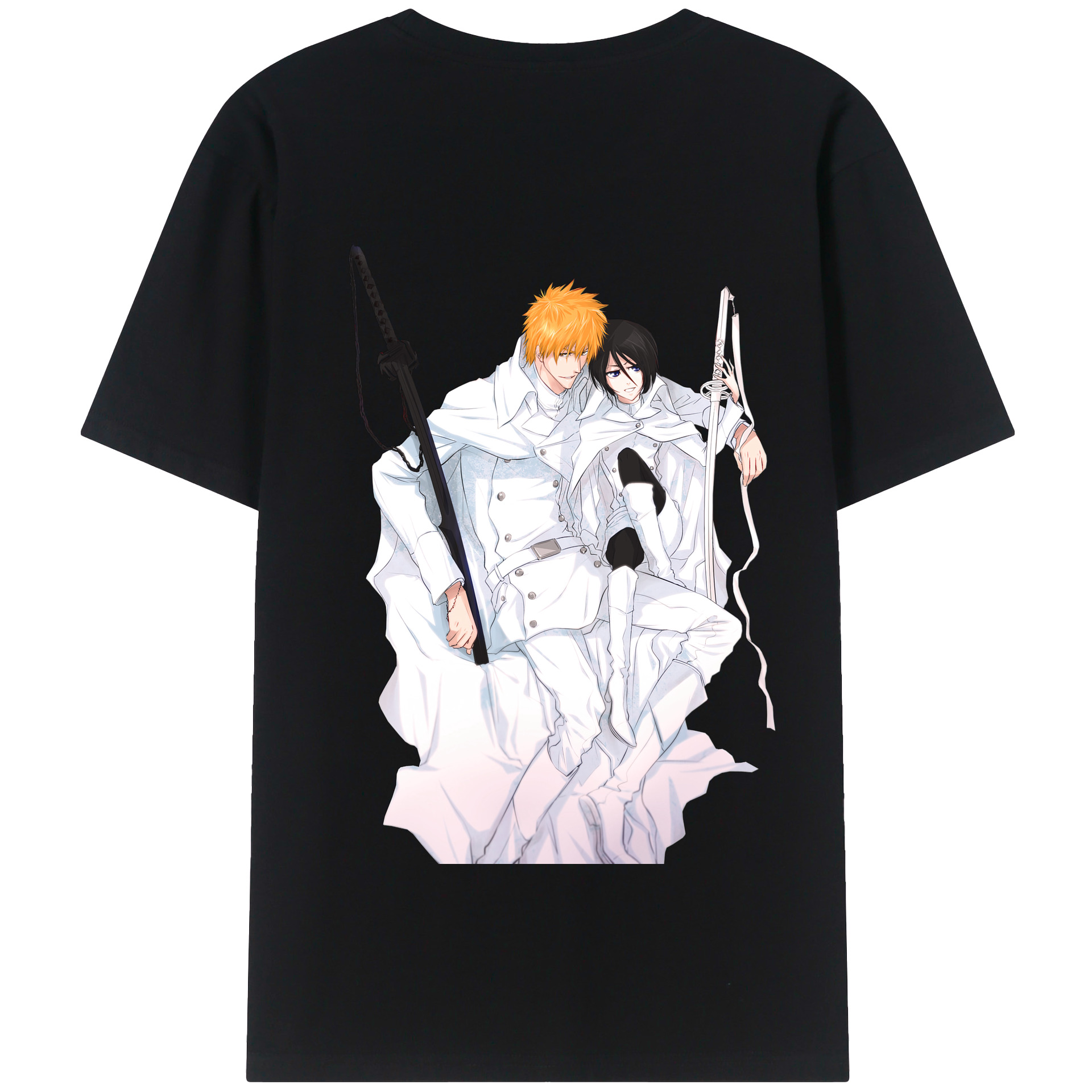 （画像用） ブリーチ 黒崎一護（くろさき いちご）BLEACH Kurosaki Ichigo 綿100％半袖Tシャツ（背面プリント）