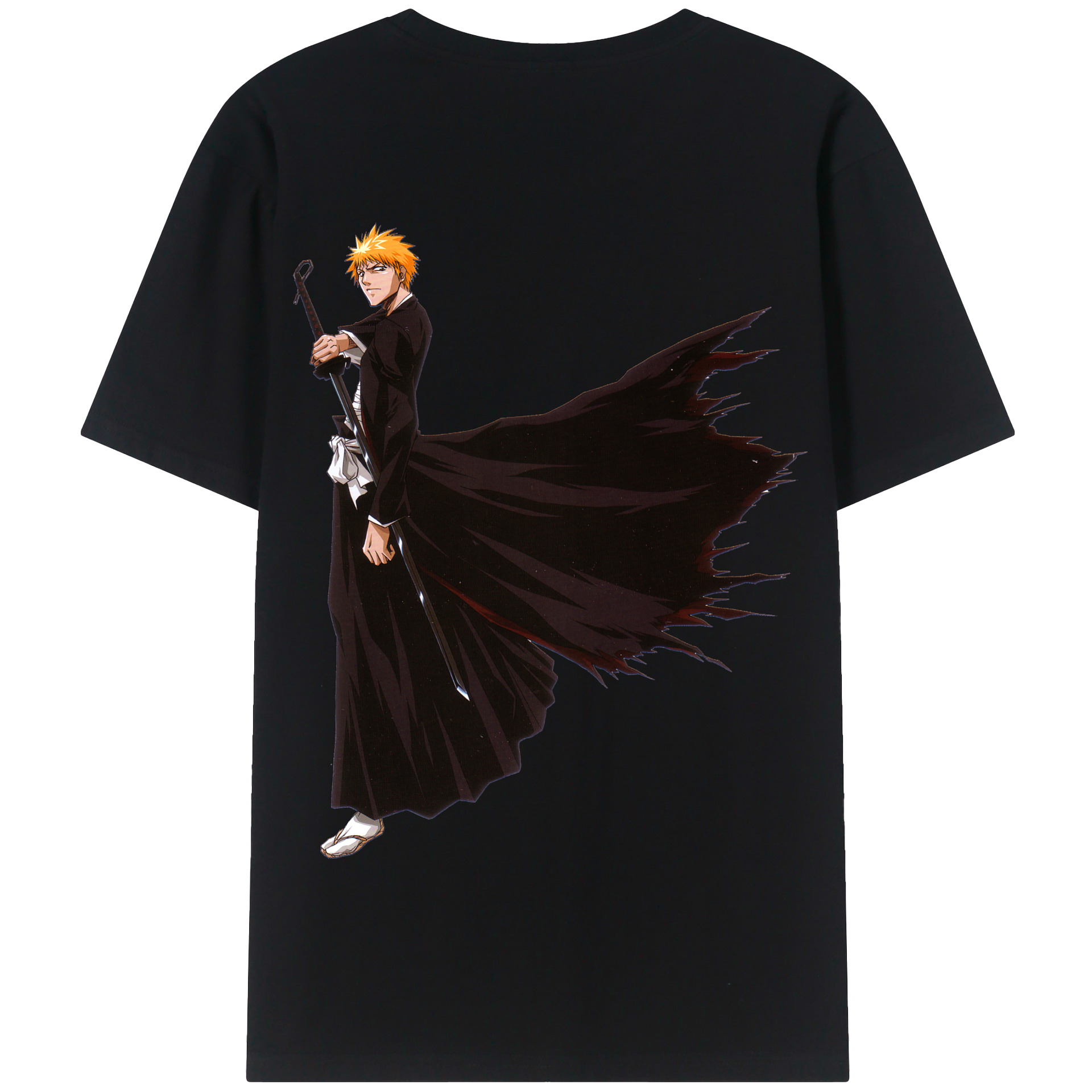 （画像用） ブリーチ 黒崎一護（くろさき いちご）BLEACH Kurosaki Ichigo 綿100％半袖Tシャツ（背面プリント）