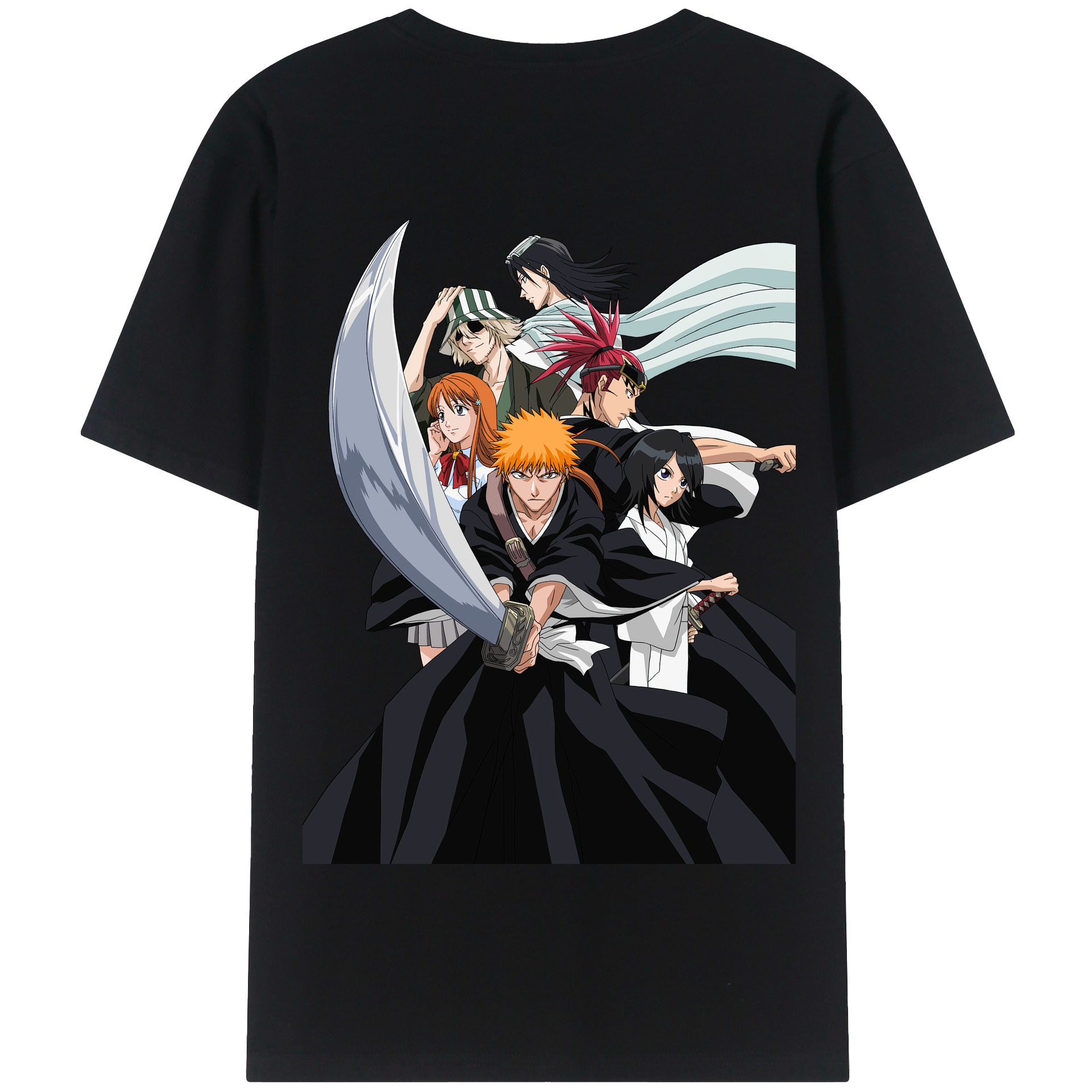 （画像用） ブリーチ 黒崎一護（くろさき いちご）BLEACH Kurosaki Ichigo 綿100％半袖Tシャツ（背面プリント）