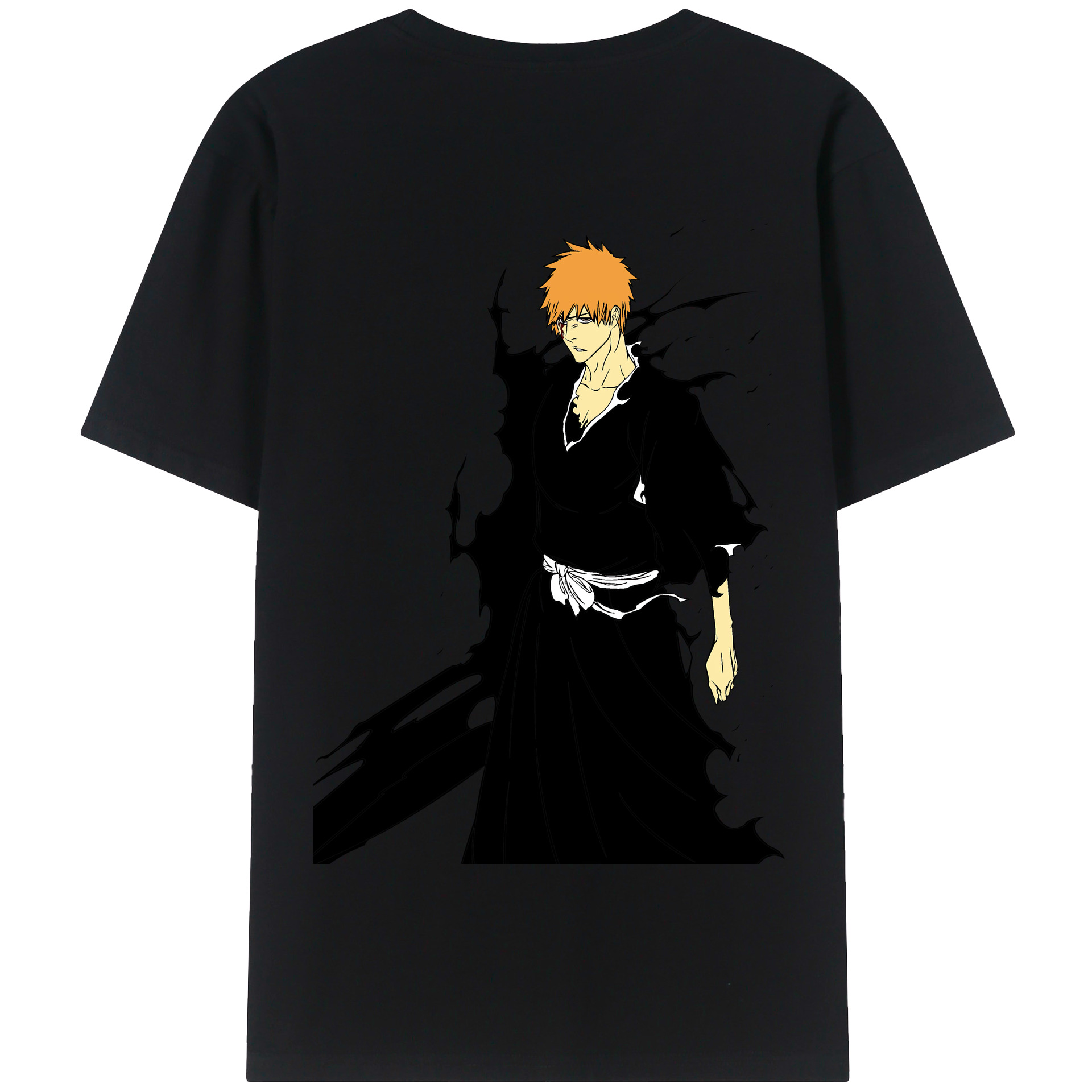 （画像用） ブリーチ 黒崎一護（くろさき いちご）BLEACH Kurosaki Ichigo 綿100％半袖Tシャツ（背面プリント）