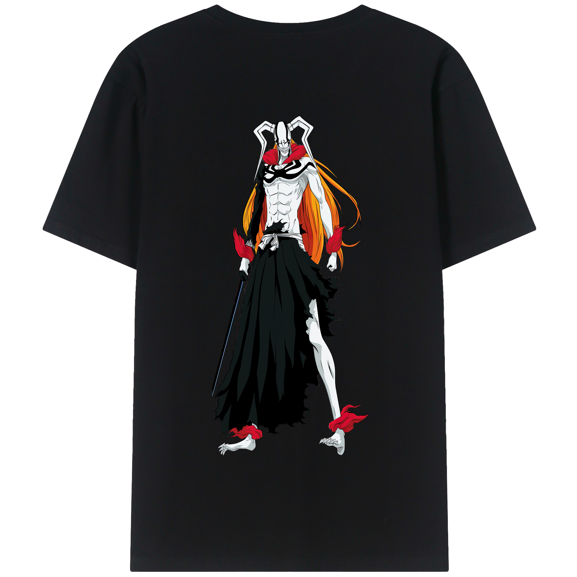 （画像用） ブリーチ 黒崎一護（くろさき いちご）BLEACH Kurosaki Ichigo 綿100％半袖Tシャツ（背面プリント）