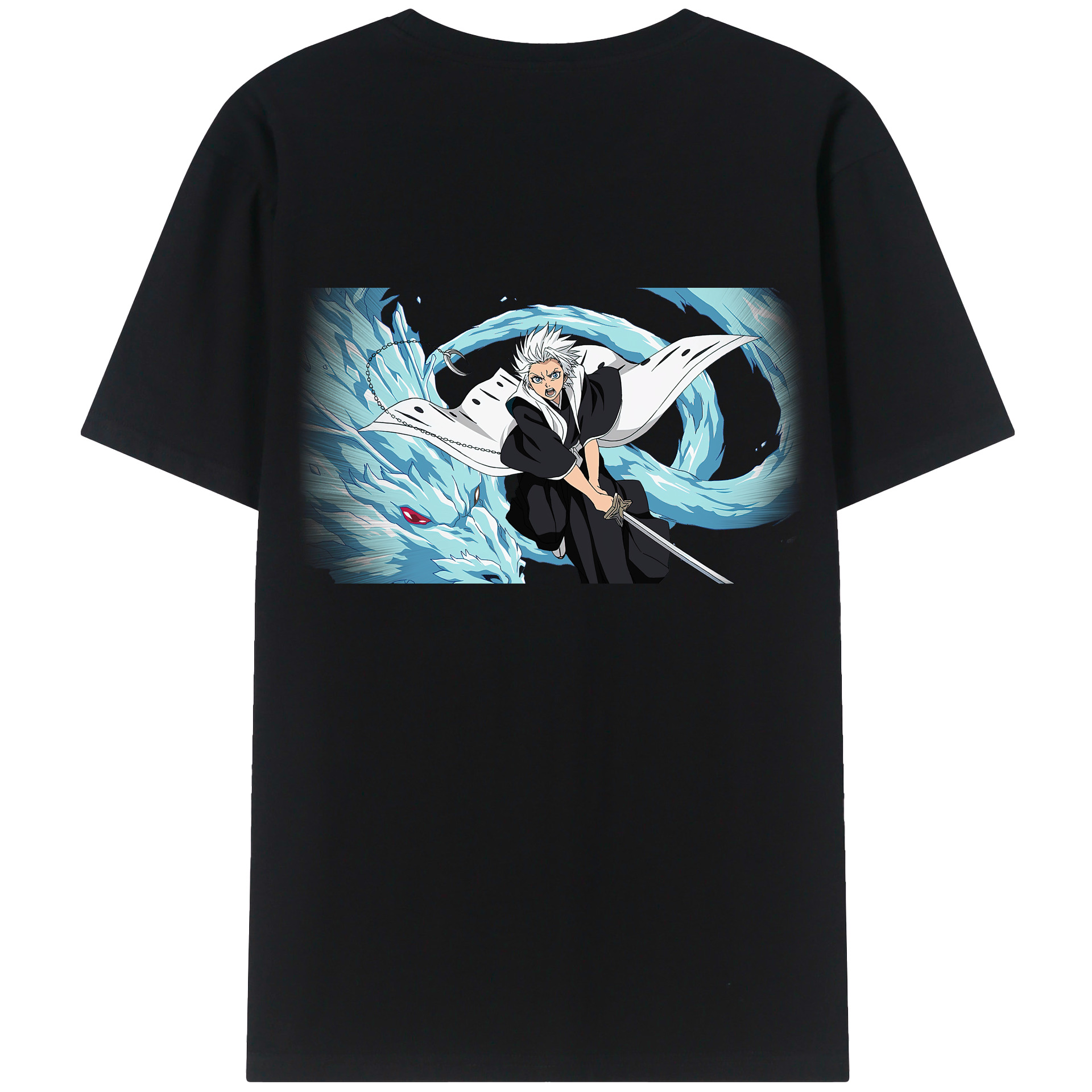 （画像用） ブリーチ 日番谷冬獅郎（ひつがや とうしろう） BLEACH Hitsugaya Toushirou 綿100％半袖Tシャツ（背面プリント）