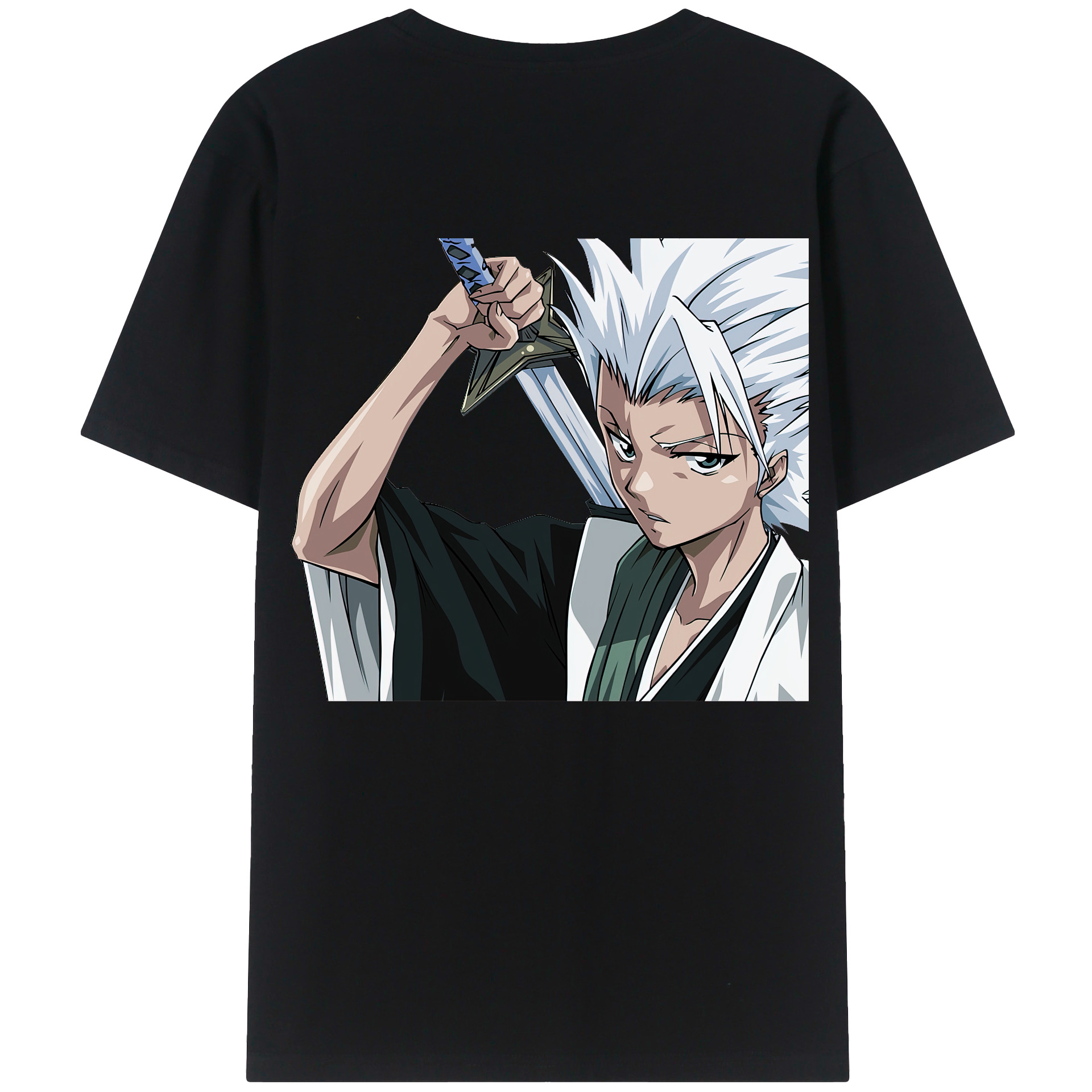 （画像用） ブリーチ 日番谷冬獅郎（ひつがや とうしろう） BLEACH Hitsugaya Toushirou 綿100％半袖Tシャツ（背面プリント）