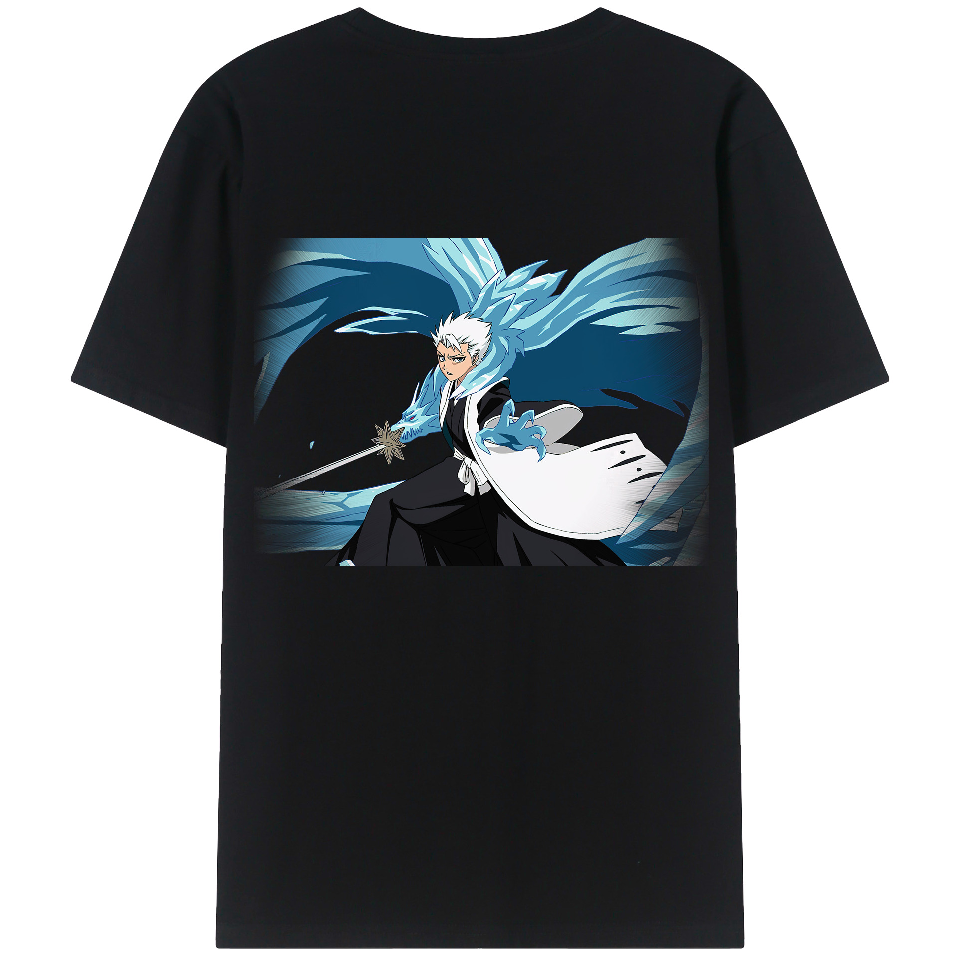 （画像用） ブリーチ 日番谷冬獅郎（ひつがや とうしろう） BLEACH Hitsugaya Toushirou 綿100％半袖Tシャツ（背面プリント）
