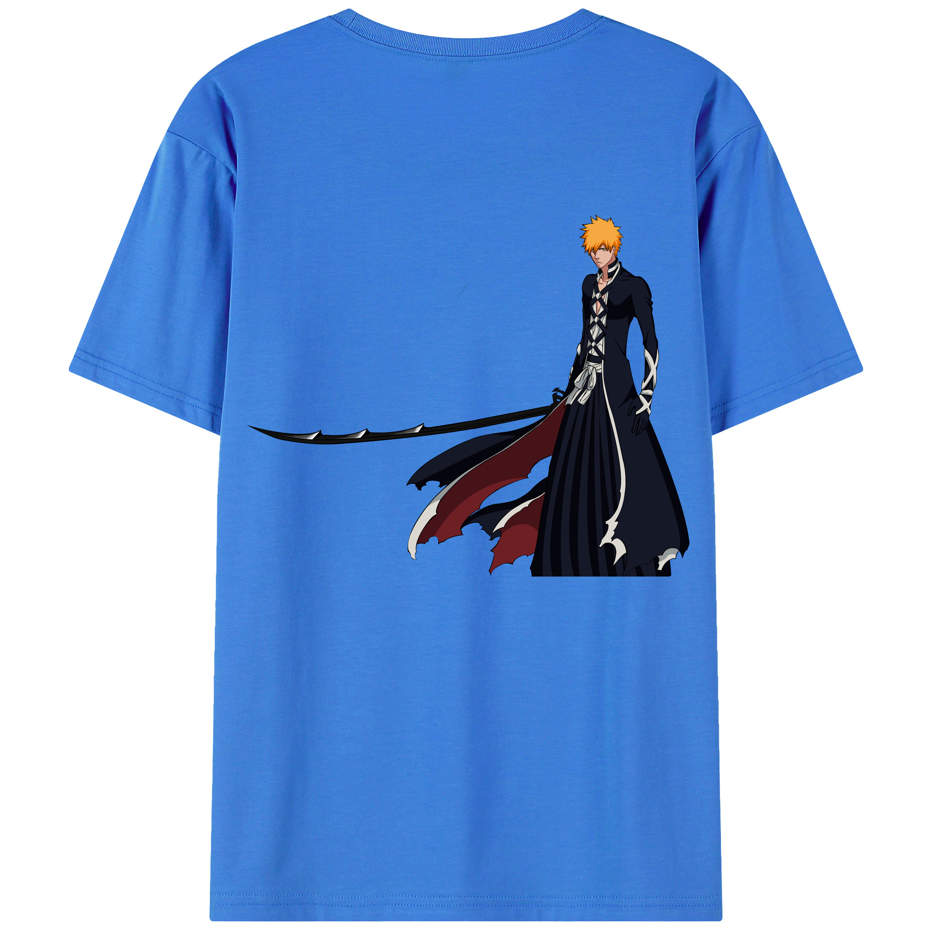 （画像用） ブリーチ 黒崎一護（くろさき いちご）BLEACH Kurosaki Ichigo 綿100％半袖Tシャツ（背面プリント）