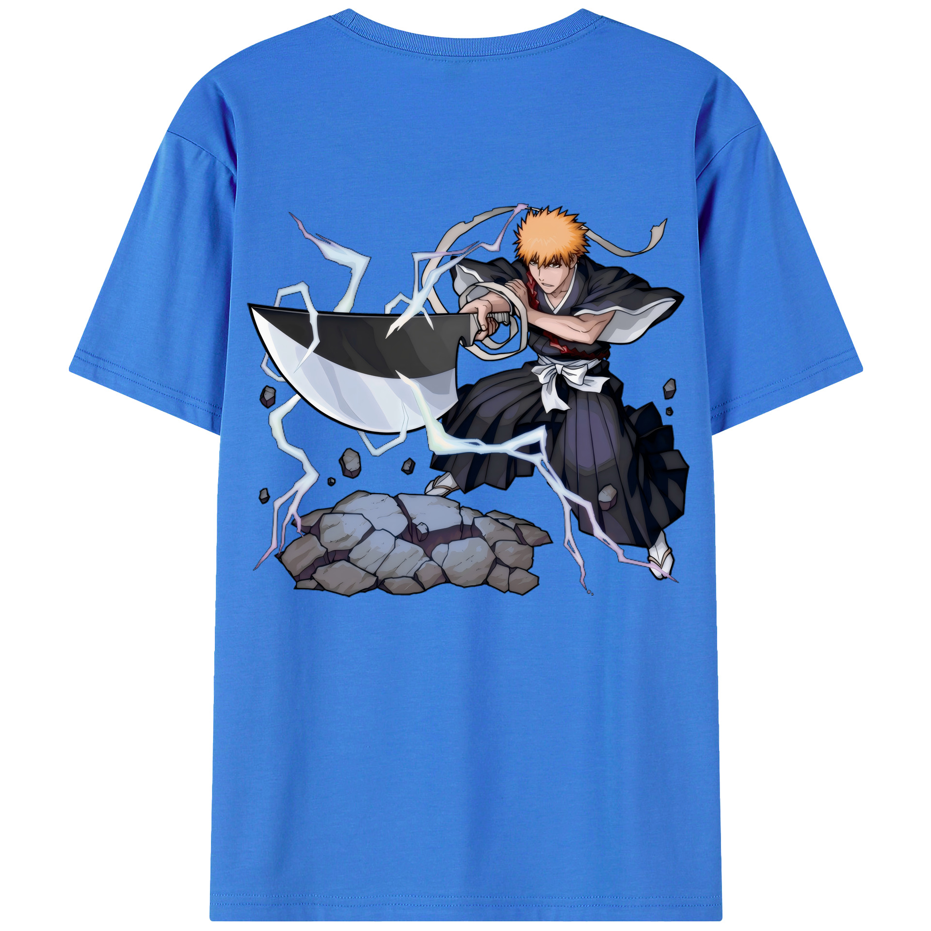 （画像用） ブリーチ 黒崎一護（くろさき いちご）BLEACH Kurosaki Ichigo 綿100％半袖Tシャツ（背面プリント）