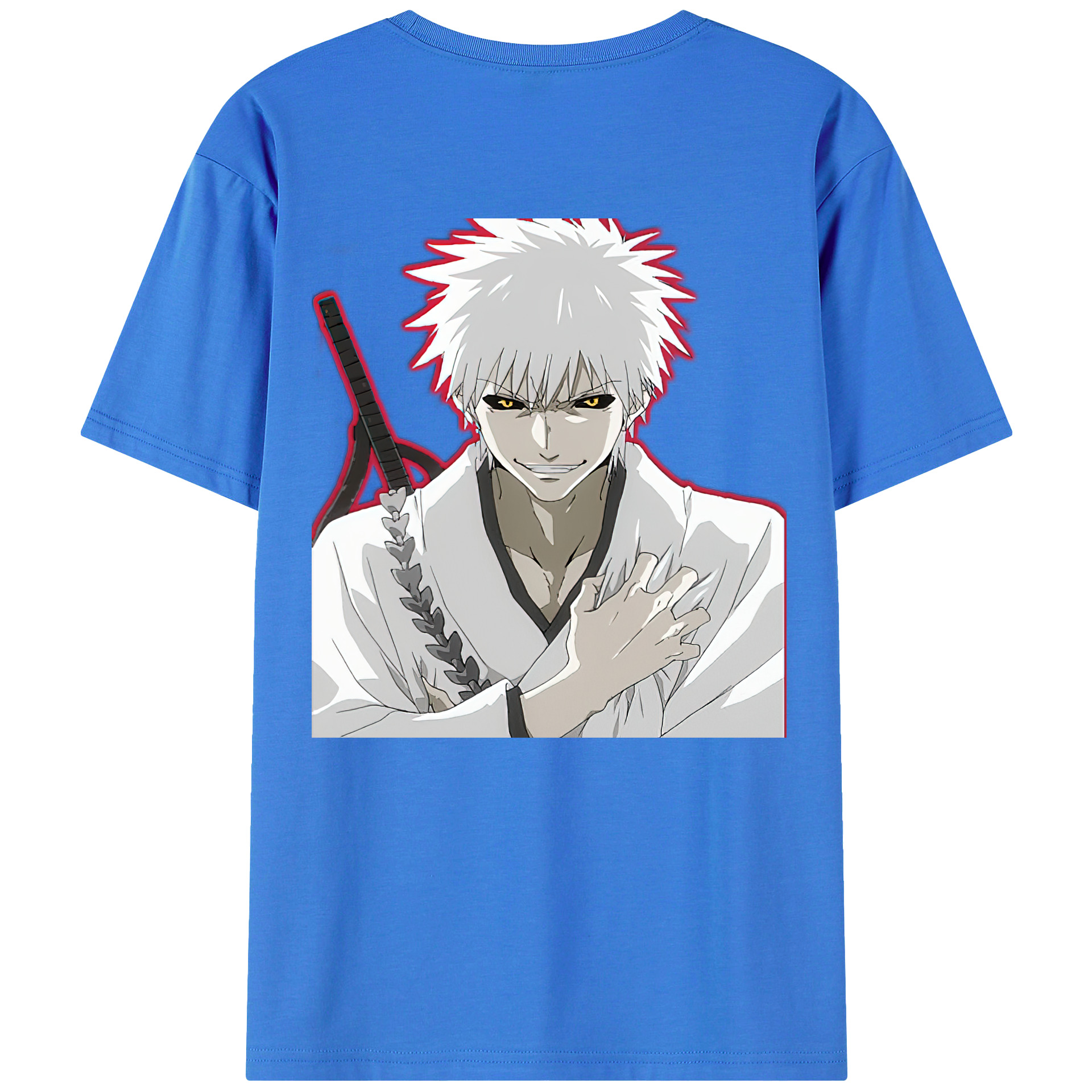 （画像用） ブリーチ 黒崎一護（くろさき いちご）BLEACH Kurosaki Ichigo 綿100％半袖Tシャツ（背面プリント）