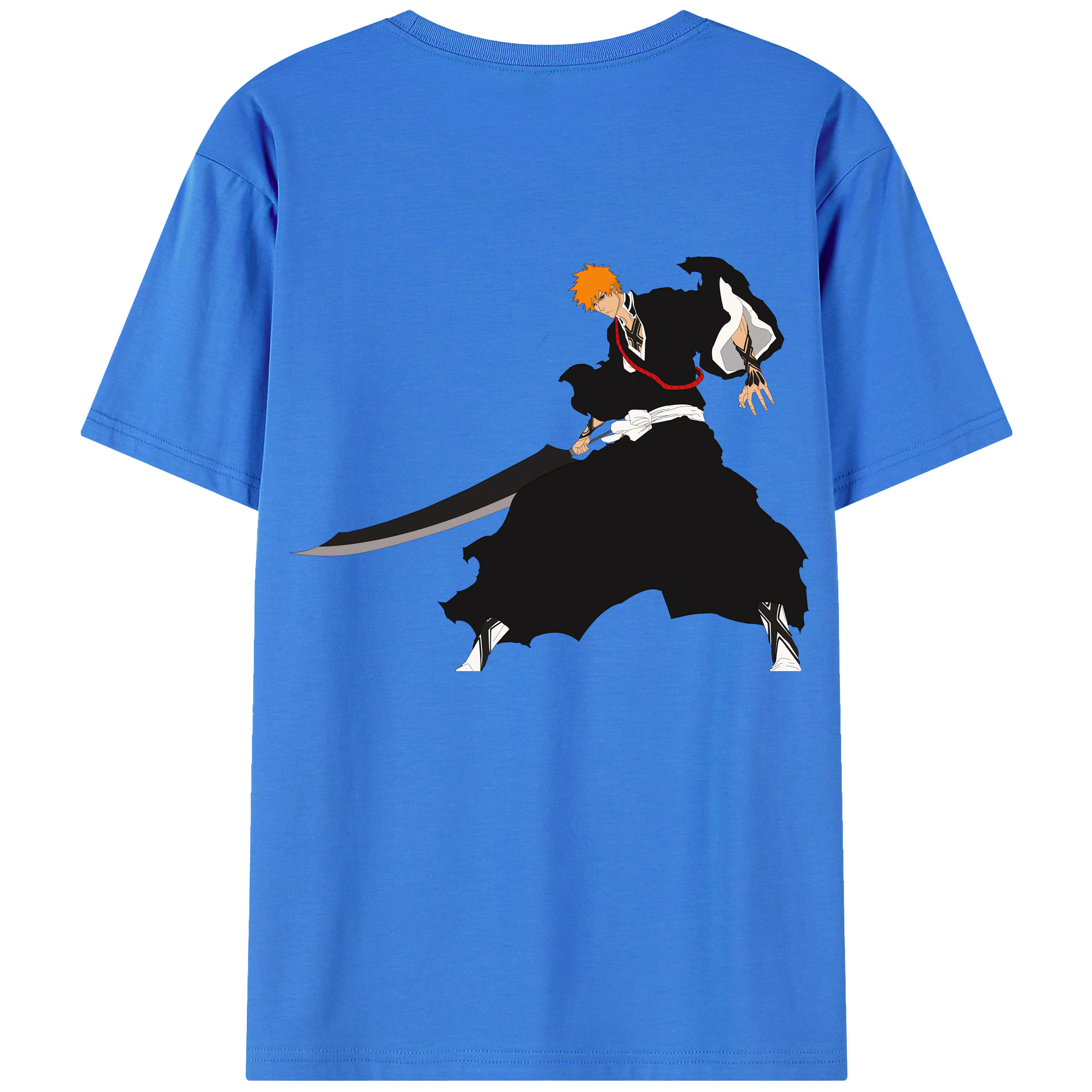 （画像用） ブリーチ 黒崎一護（くろさき いちご）BLEACH Kurosaki Ichigo 綿100％半袖Tシャツ（背面プリント）