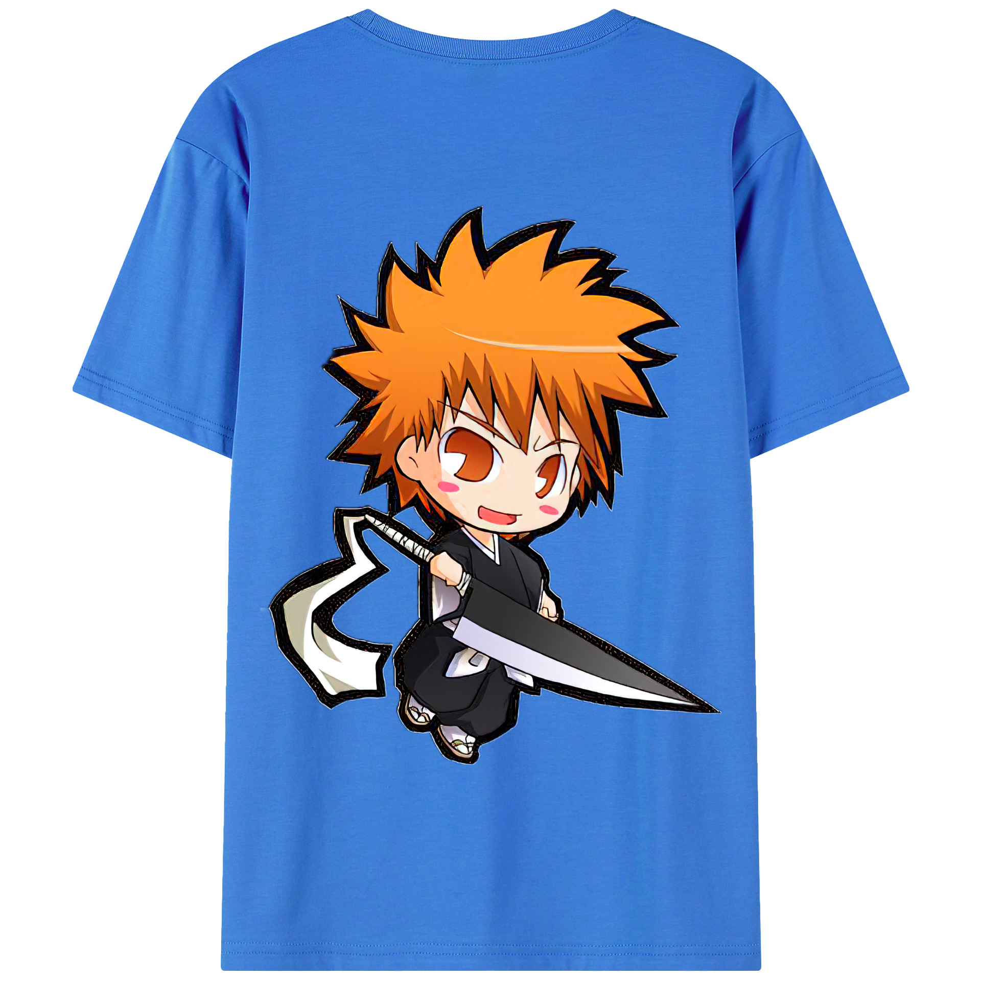 （画像用） ブリーチ 黒崎一護（くろさき いちご）BLEACH Kurosaki Ichigo 綿100％半袖Tシャツ（背面プリント）