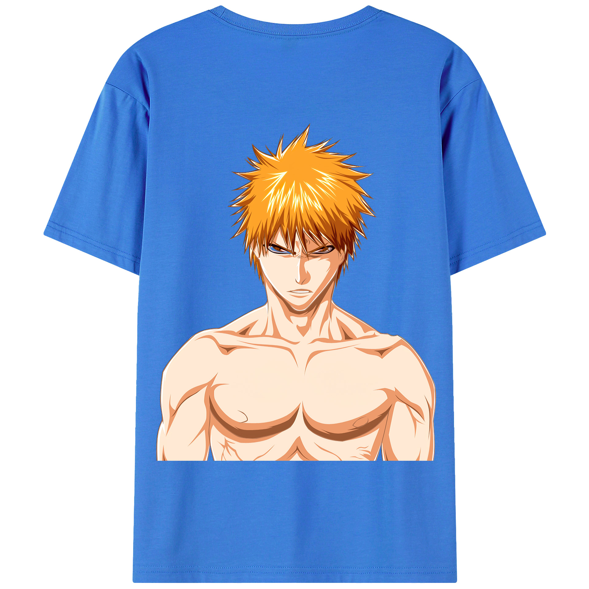 （画像用） ブリーチ 黒崎一護（くろさき いちご）BLEACH Kurosaki Ichigo 綿100％半袖Tシャツ（背面プリント）