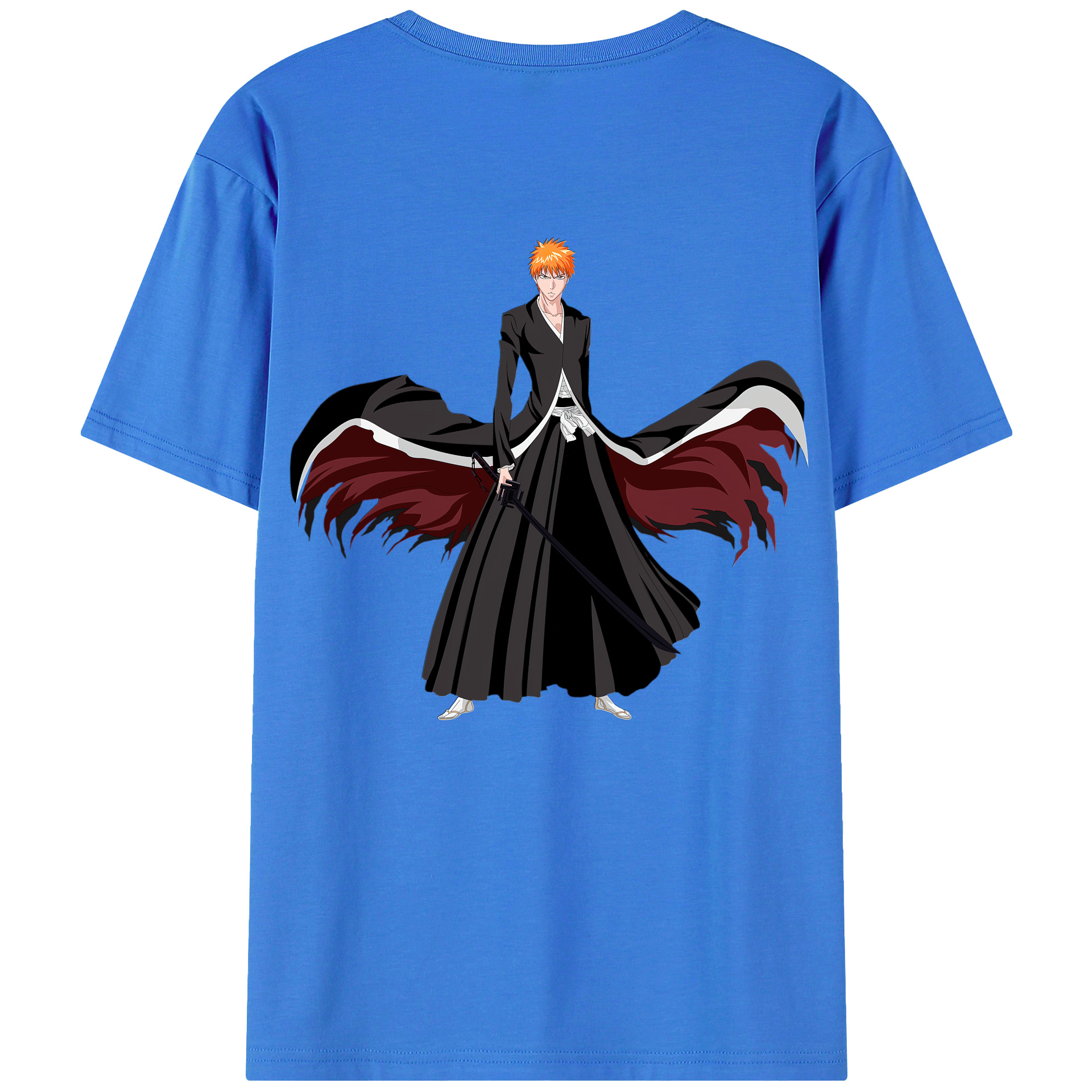 （画像用） ブリーチ 黒崎一護（くろさき いちご）BLEACH Kurosaki Ichigo 綿100％半袖Tシャツ（背面プリント）