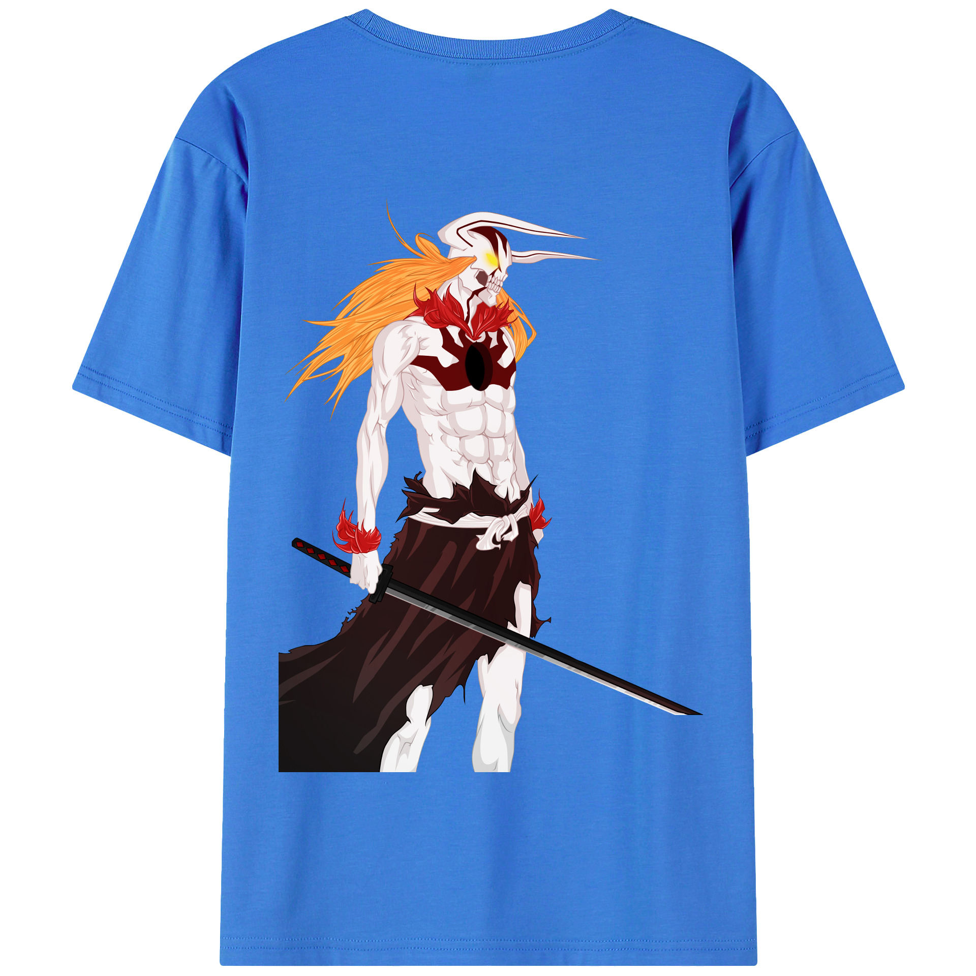 （画像用） ブリーチ 黒崎一護（くろさき いちご）BLEACH Kurosaki Ichigo 綿100％半袖Tシャツ（背面プリント）
