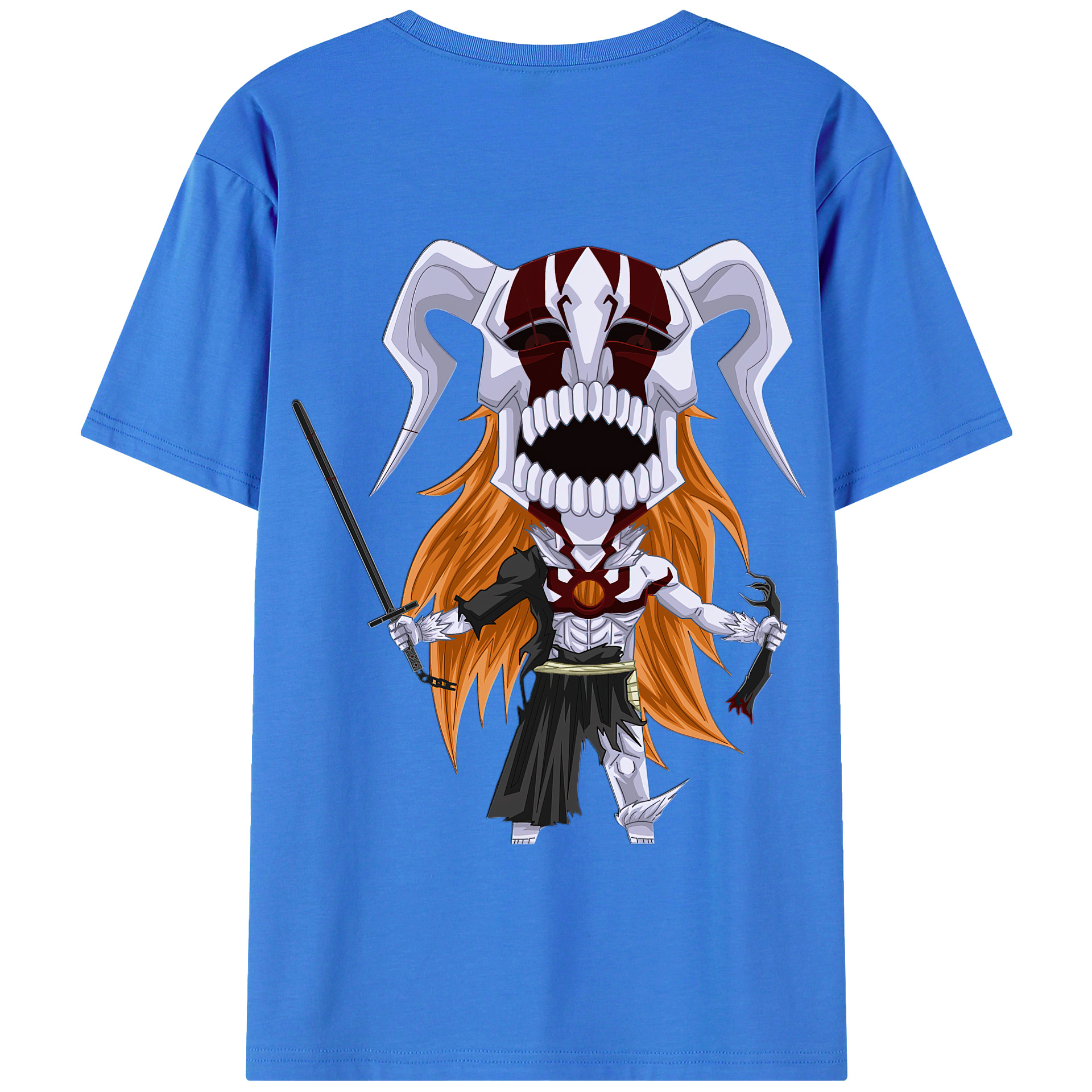 （画像用） ブリーチ 黒崎一護（くろさき いちご）BLEACH Kurosaki Ichigo 綿100％半袖Tシャツ（背面プリント）