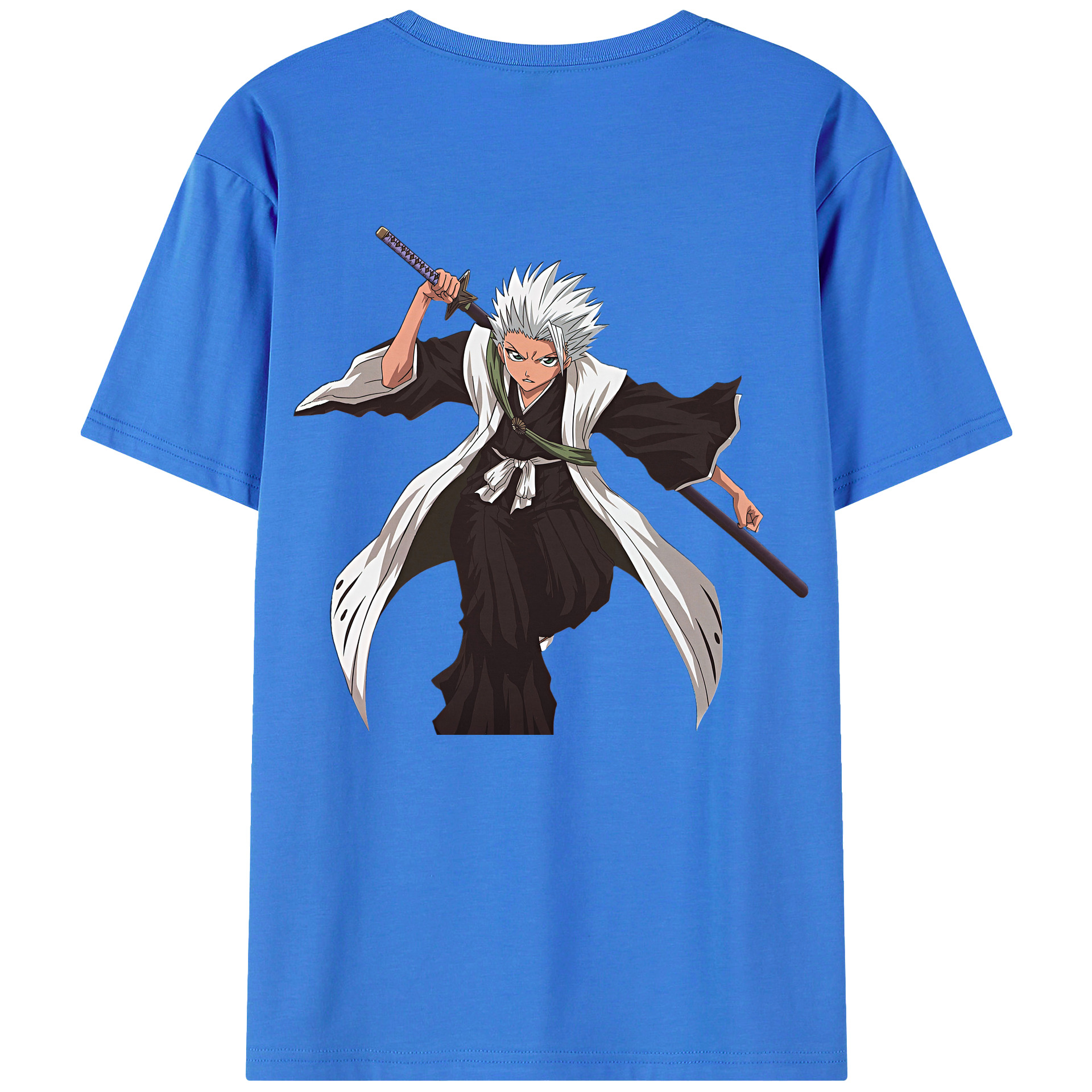 （画像用） ブリーチ 日番谷冬獅郎（ひつがや とうしろう） BLEACH Hitsugaya Toushirou 綿100％半袖Tシャツ（背面プリント）