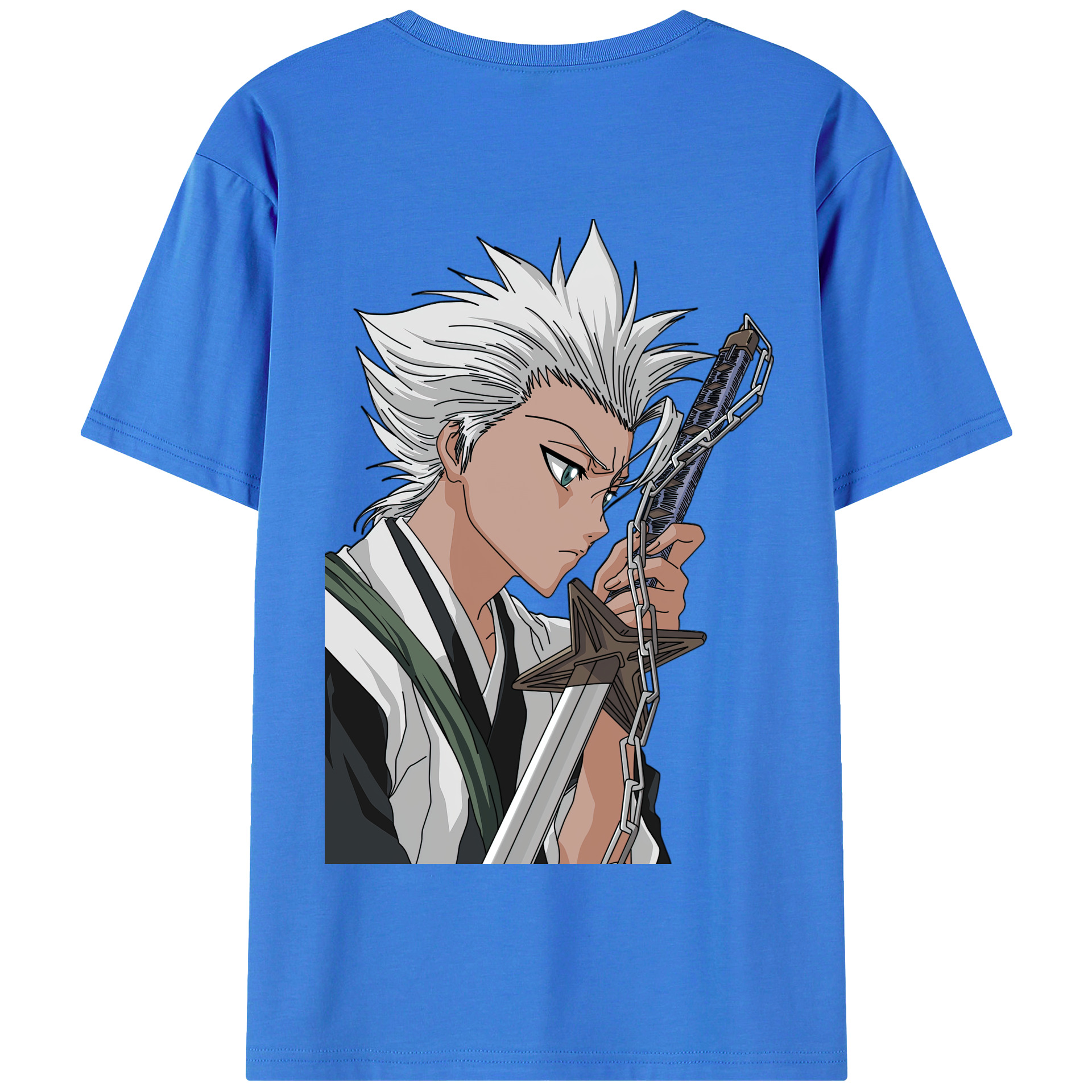 （画像用） ブリーチ 日番谷冬獅郎（ひつがや とうしろう） BLEACH Hitsugaya Toushirou 綿100％半袖Tシャツ（背面プリント）